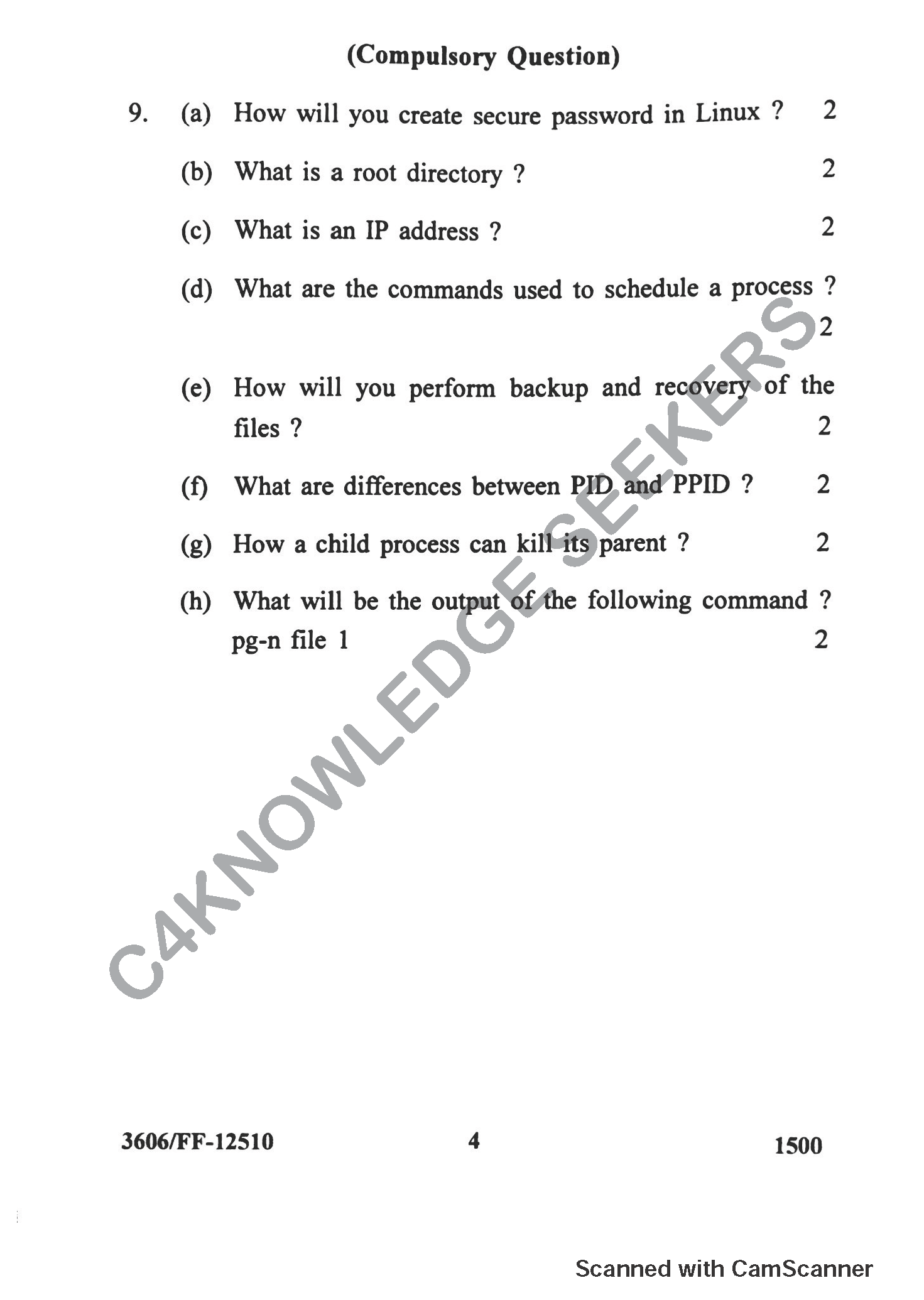 Question Paper 2019
