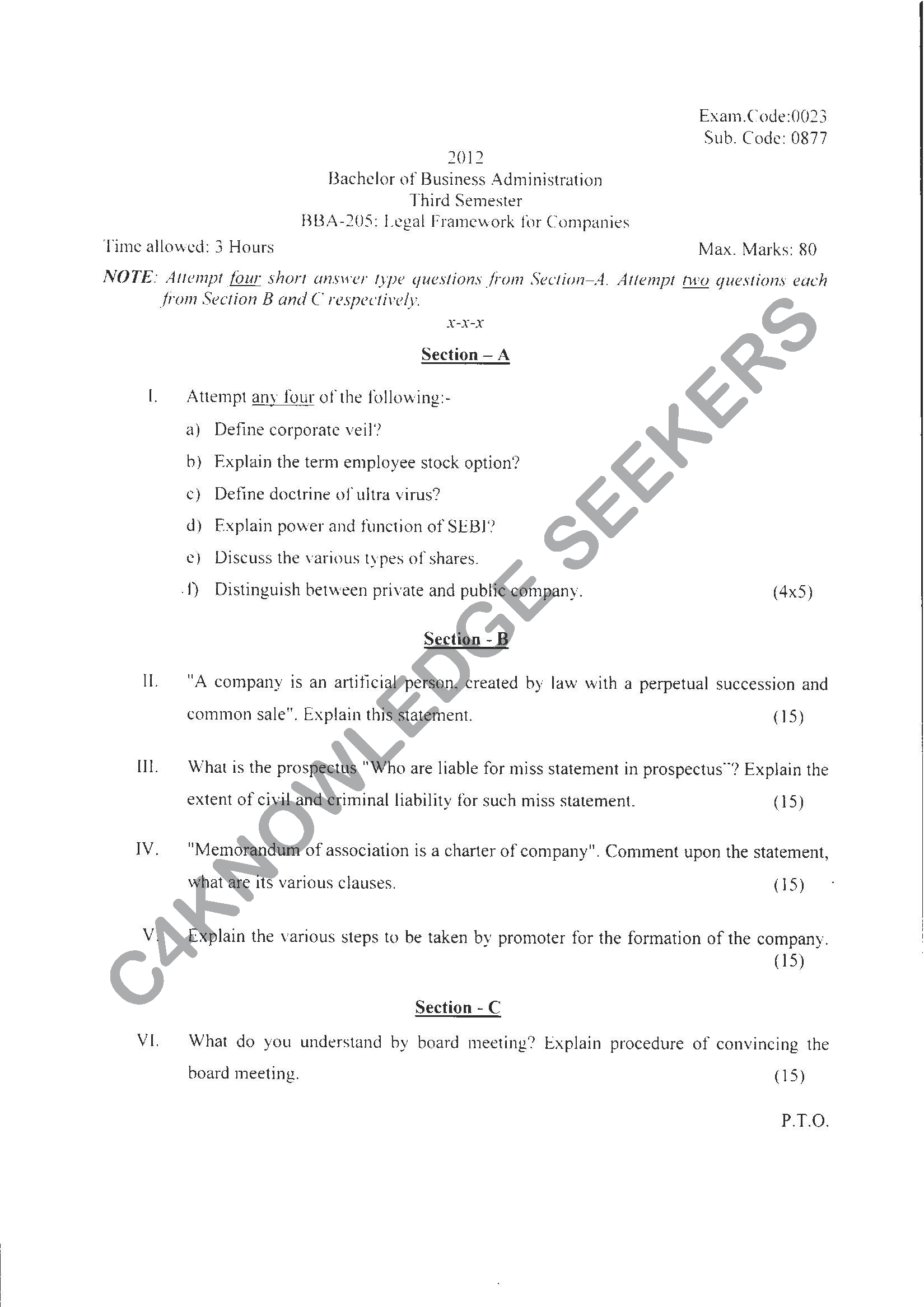 Question Paper 2021