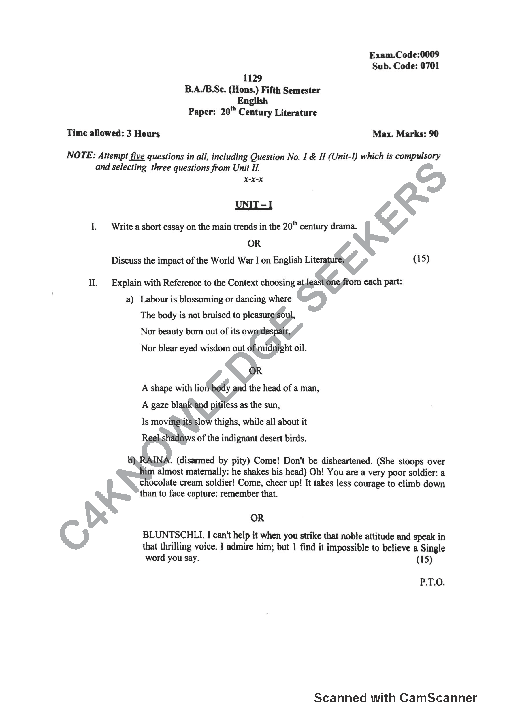 Question Paper 2019