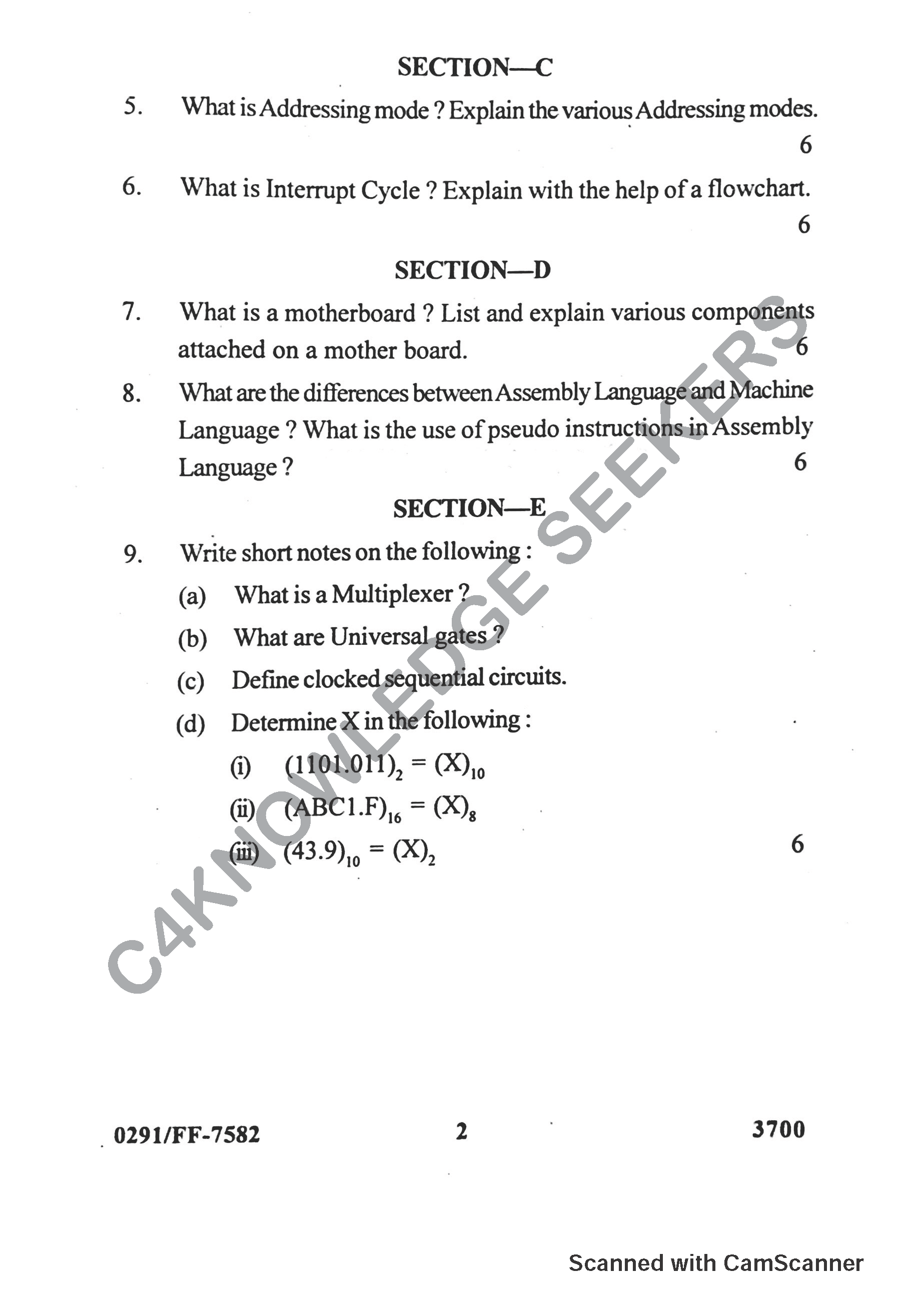 Question Paper 2019