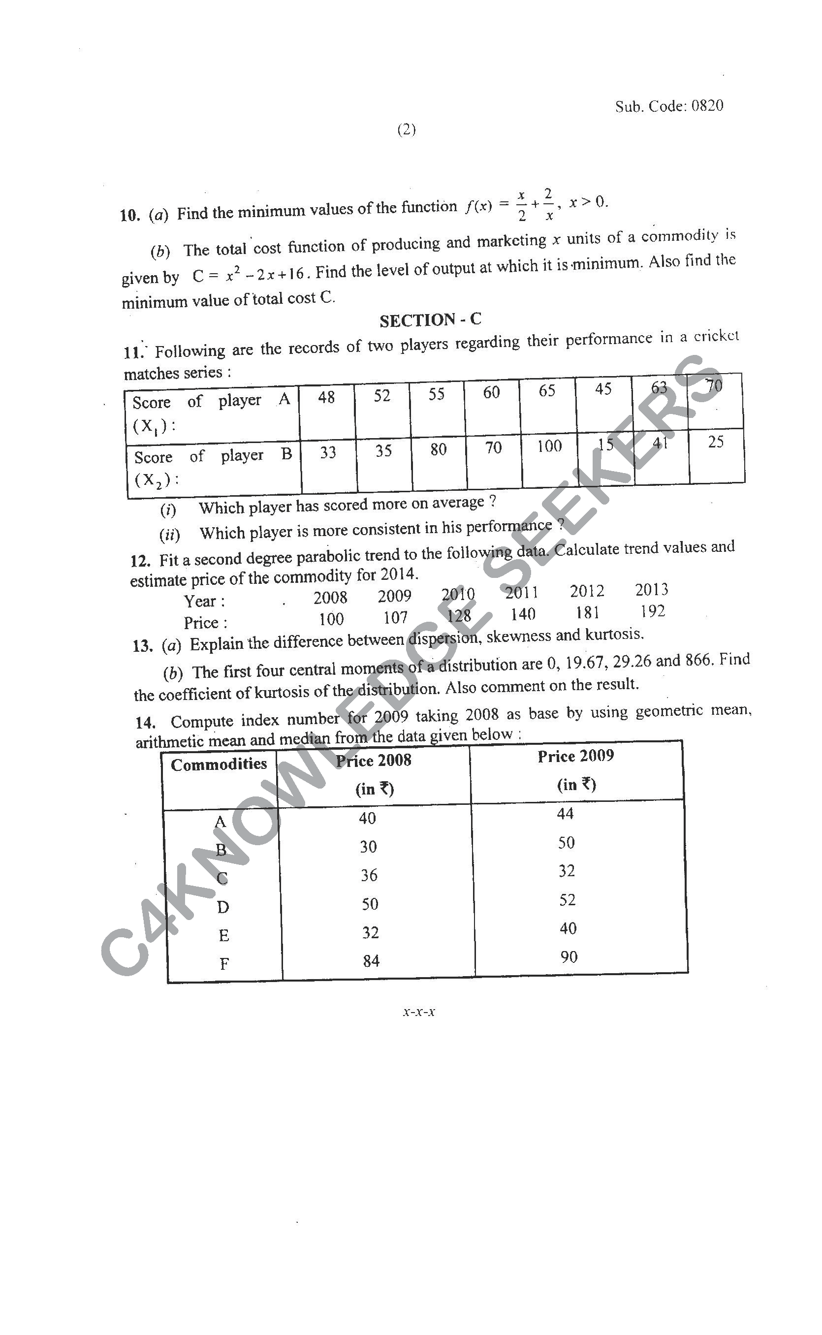 Question Paper 2021