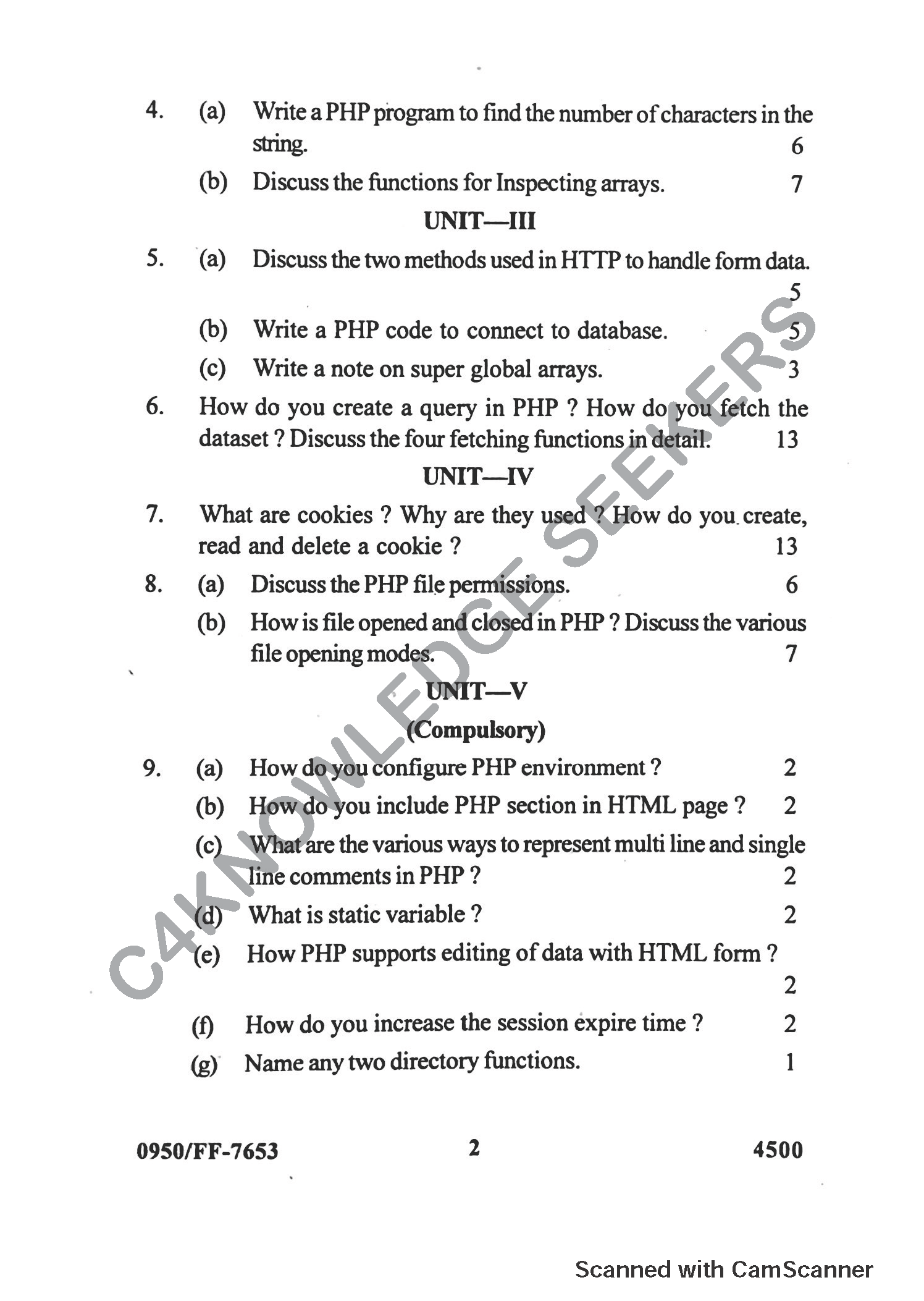 Question Paper 2019