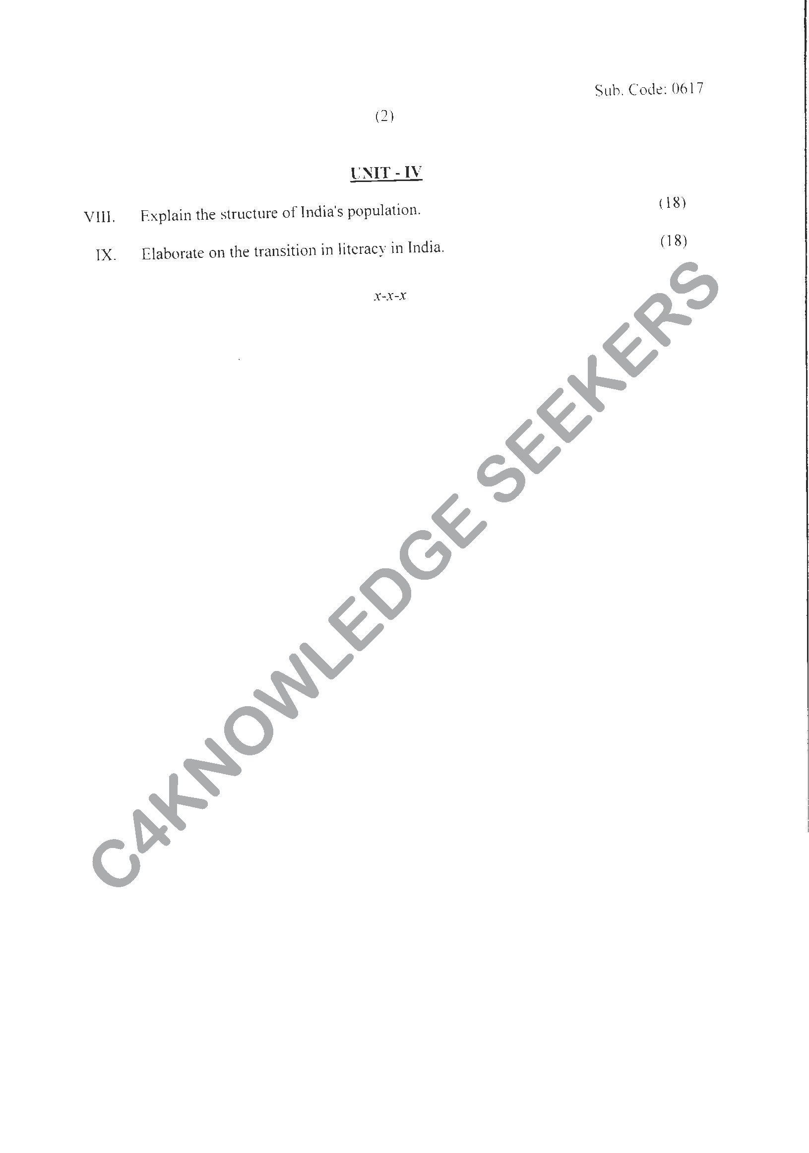 Question Paper 2021