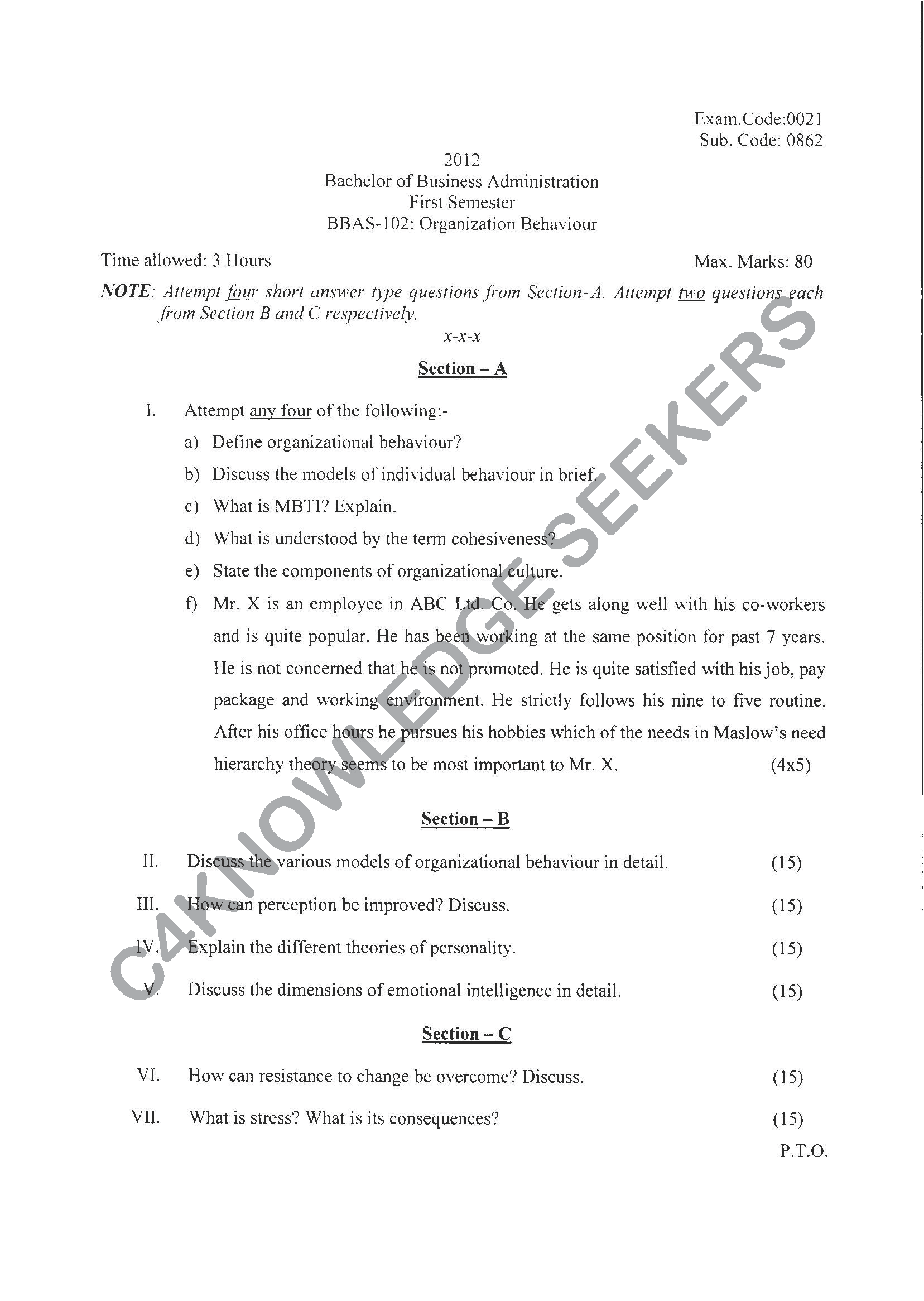 Question Paper 2021