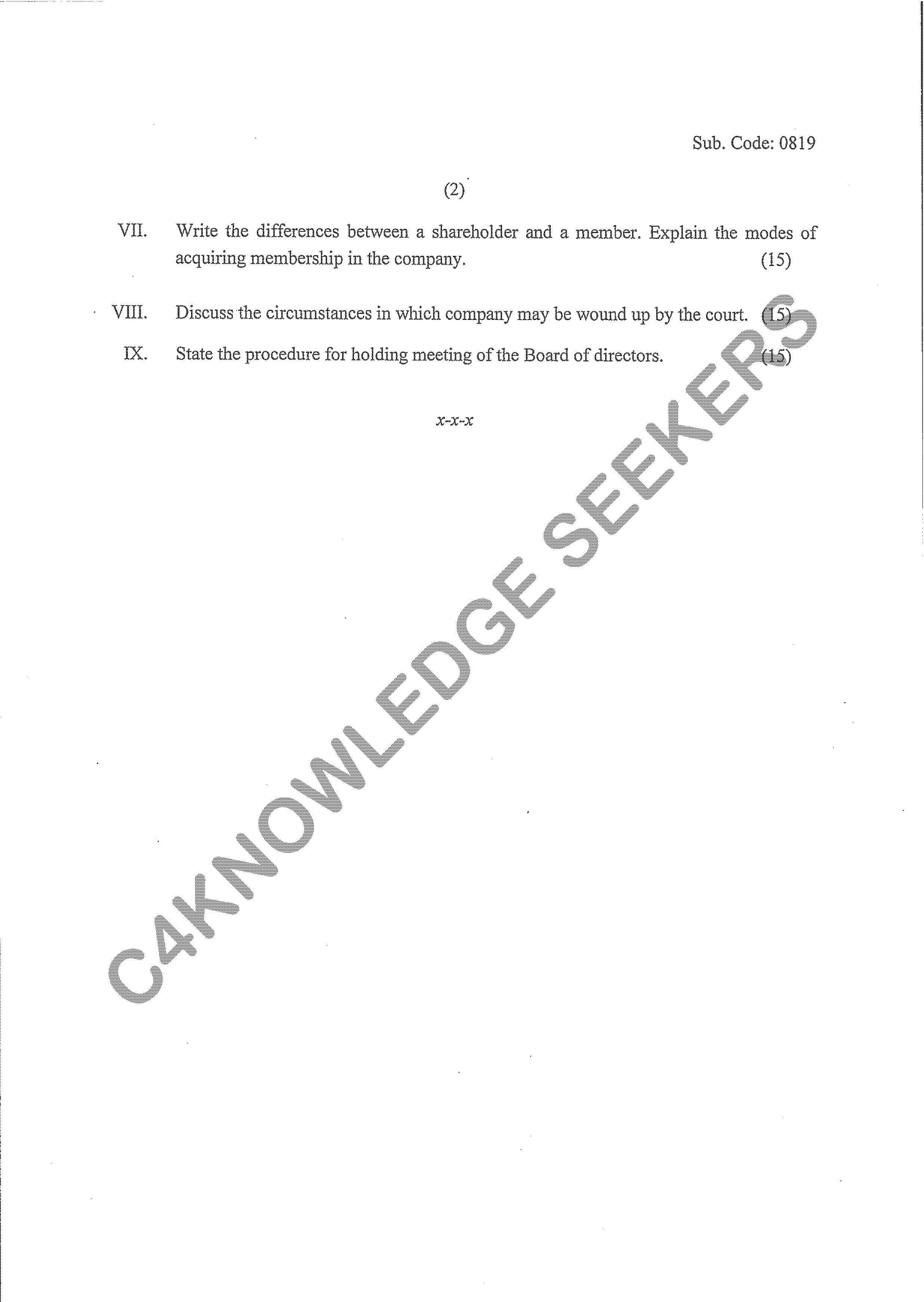 Question Paper 2020
