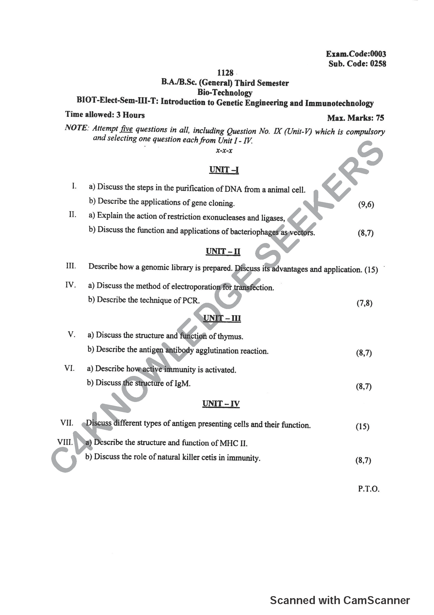 Question Paper 2018