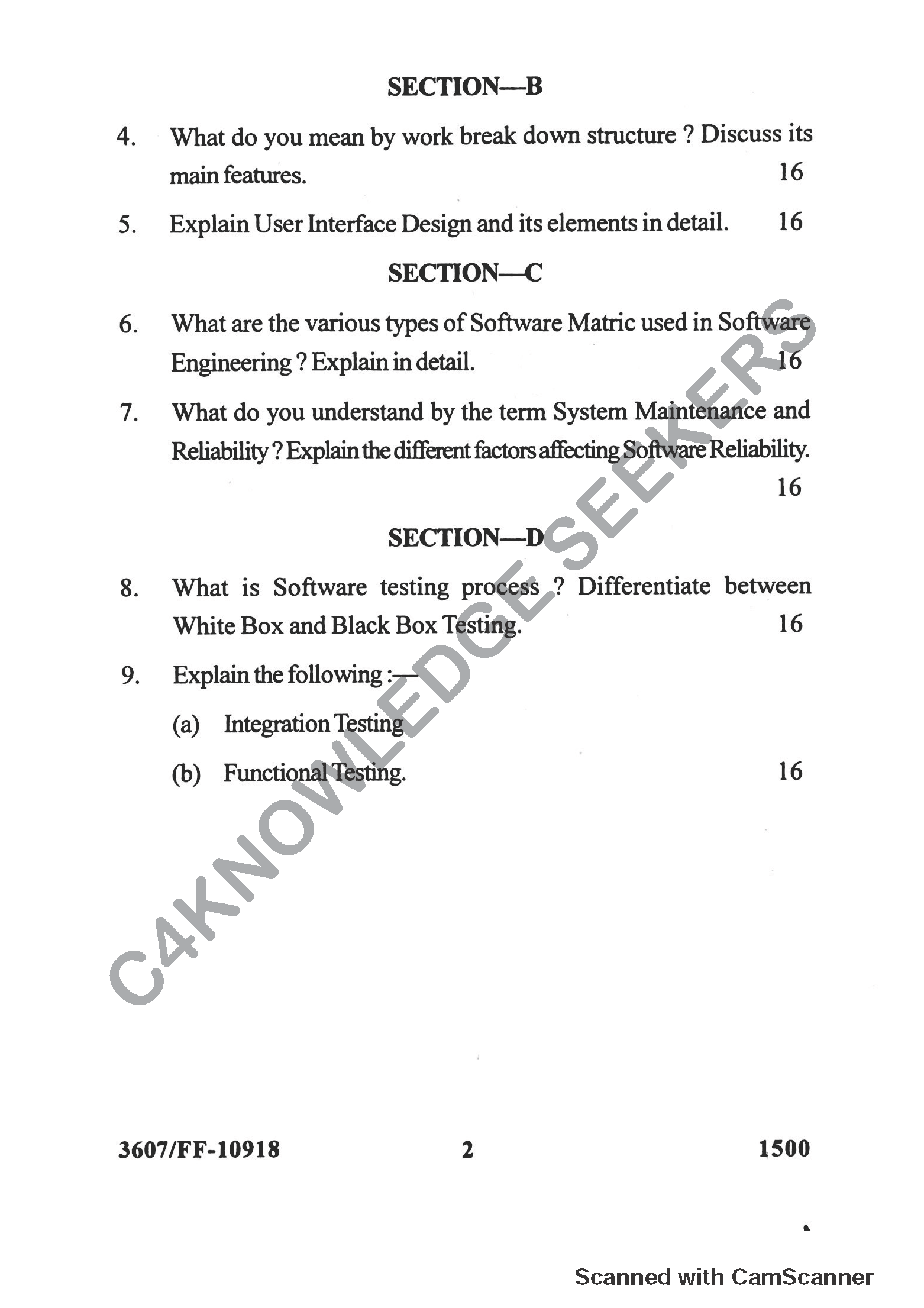 Question Paper 2019