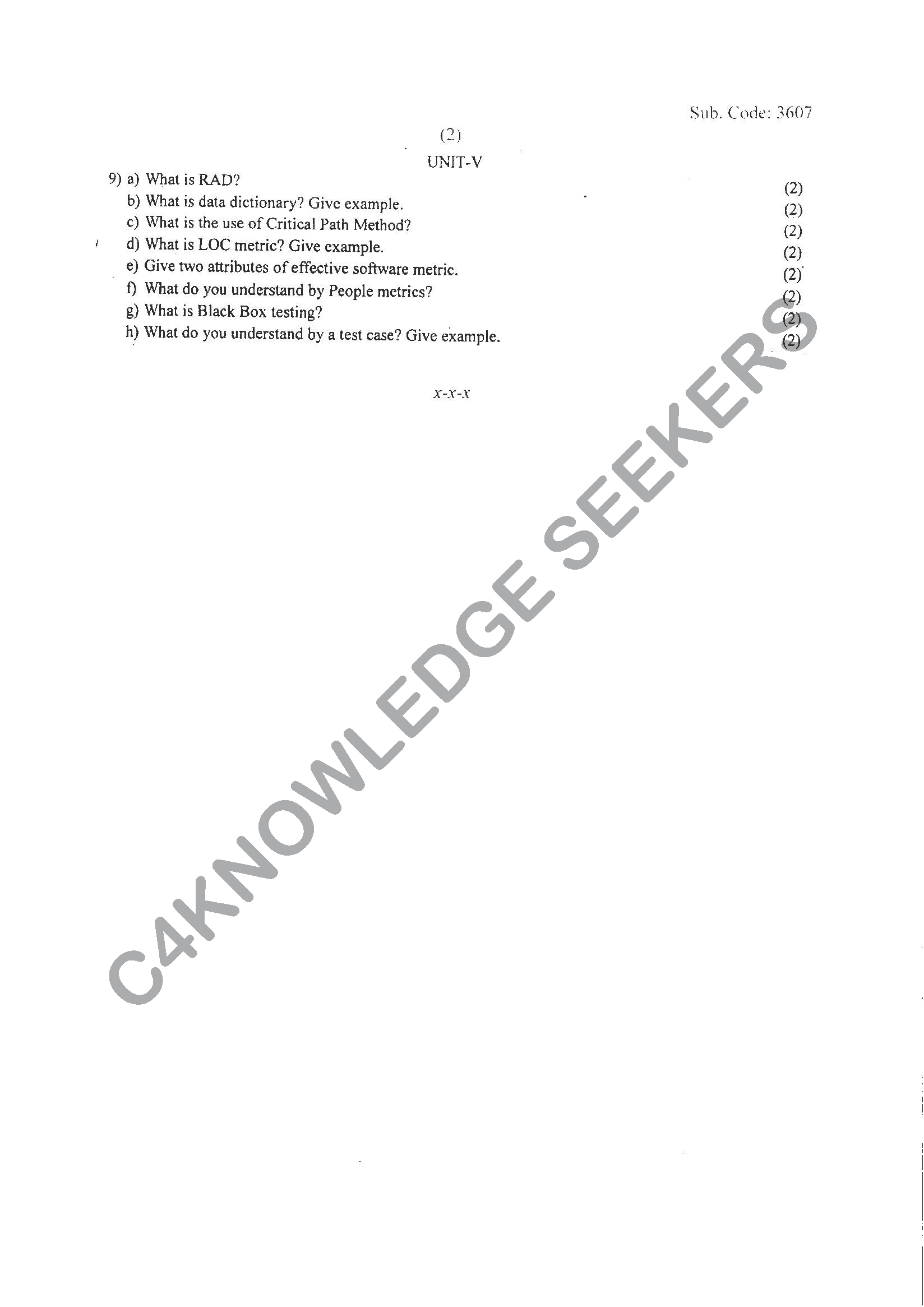 Question Paper 2021