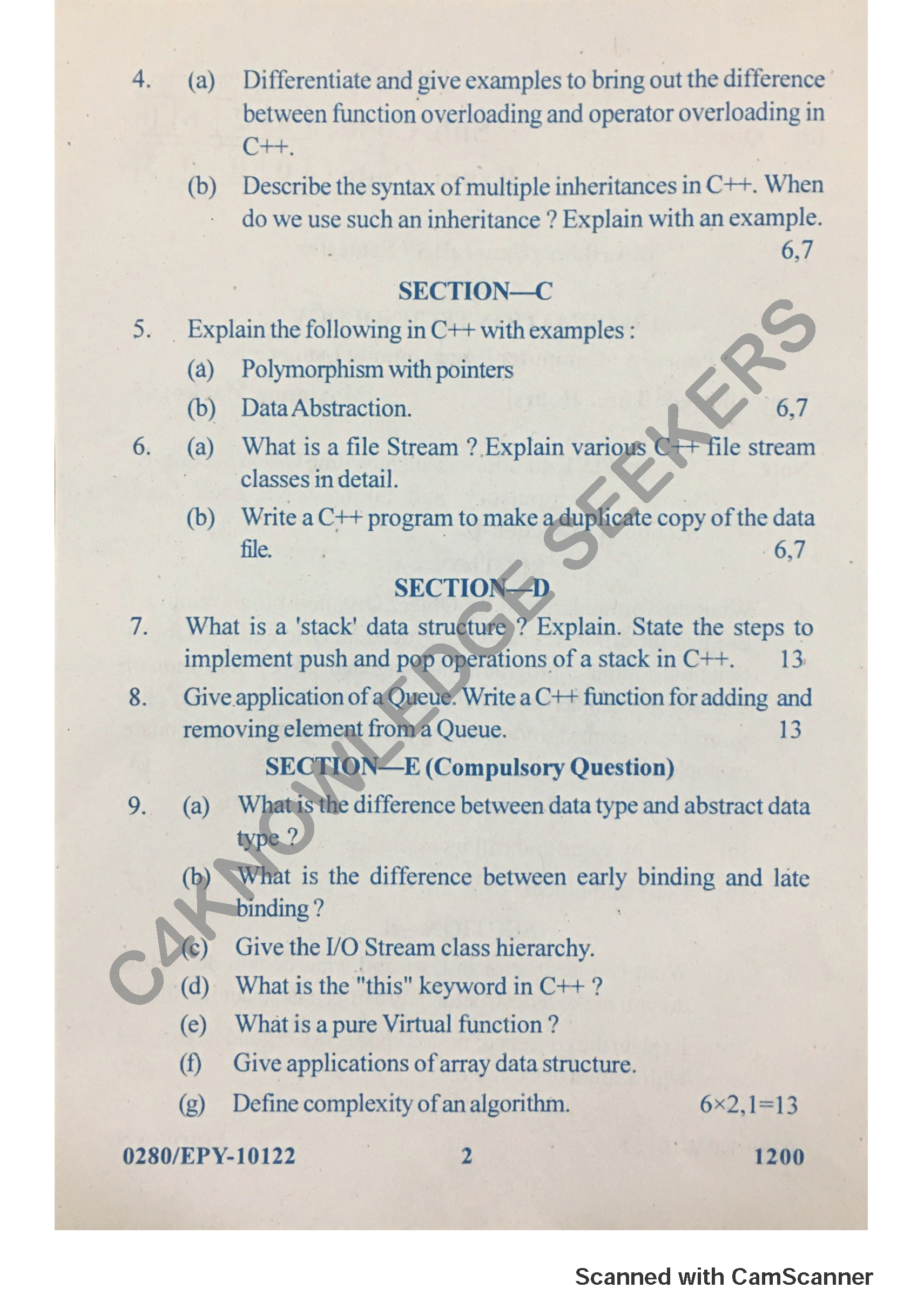 Question Paper 2018