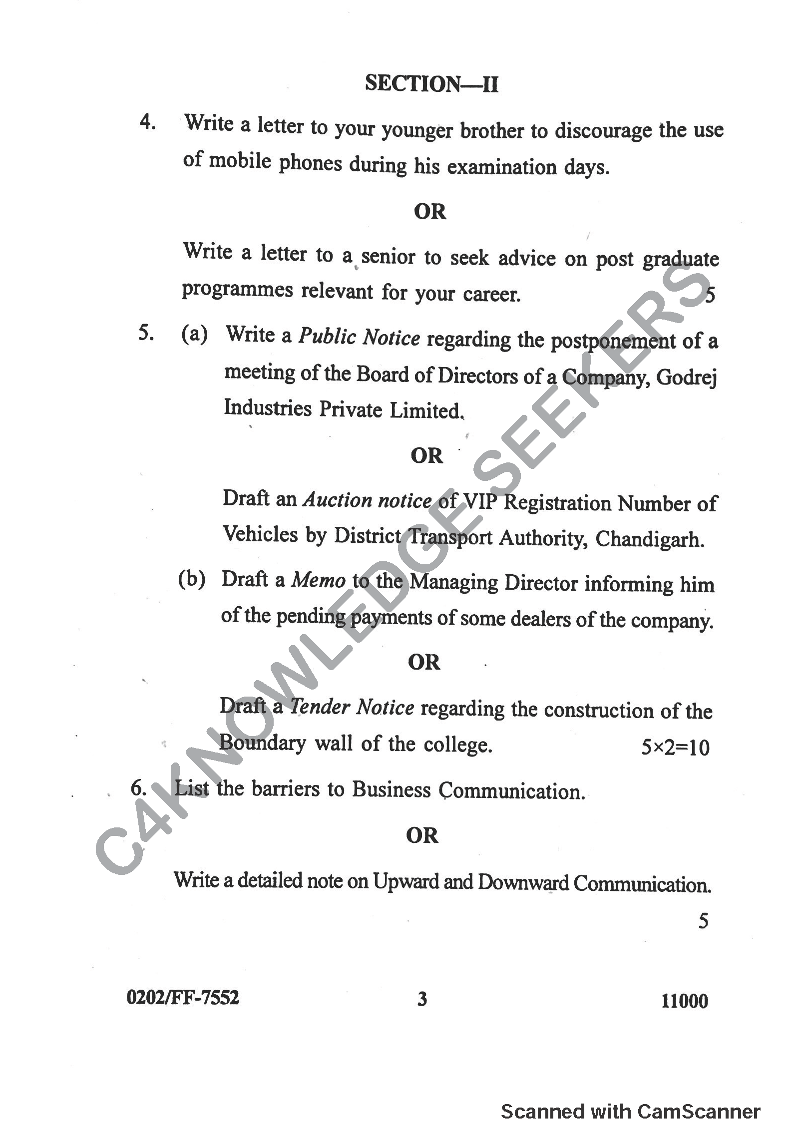 Question Paper 2019