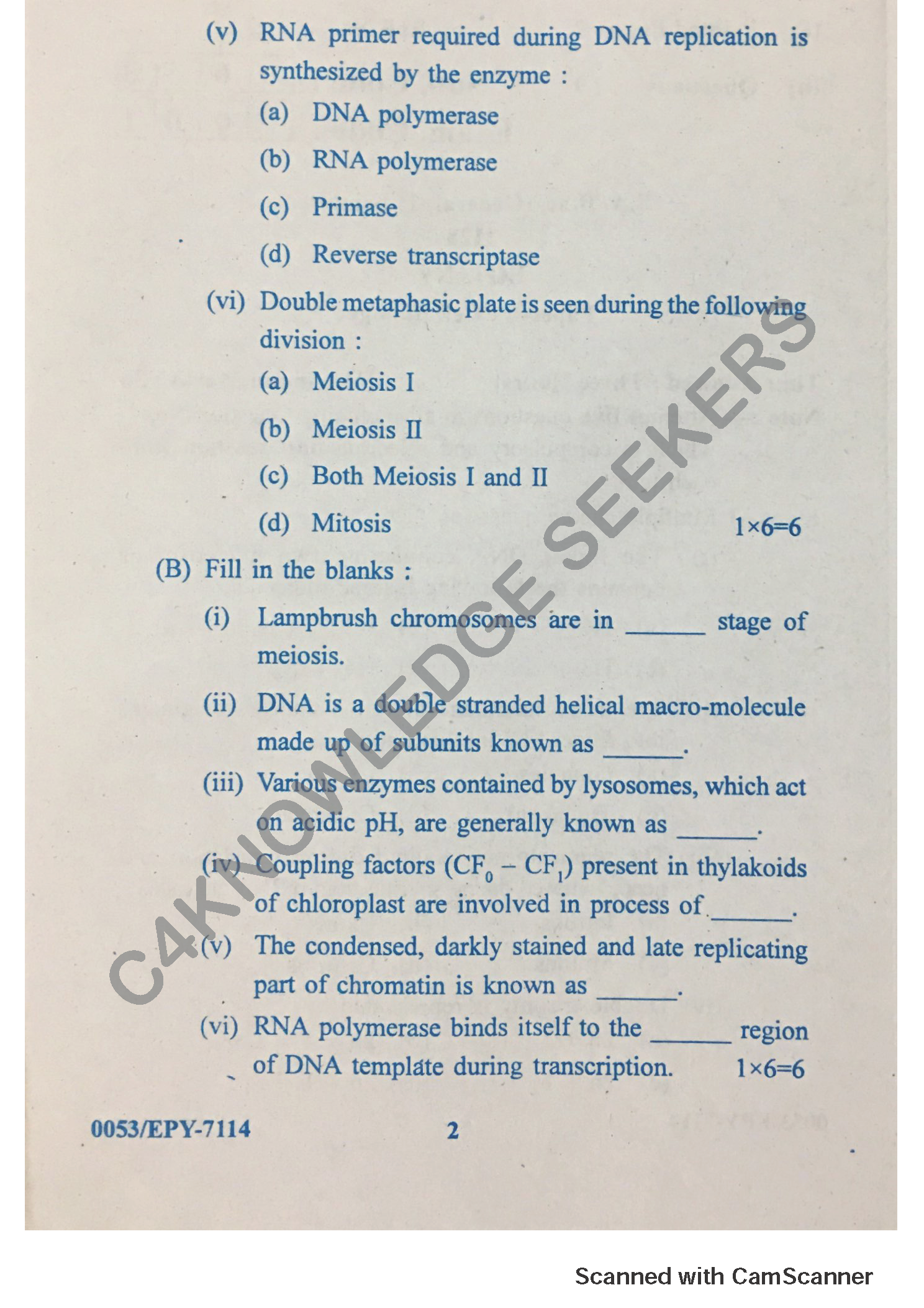 Question Paper 2018