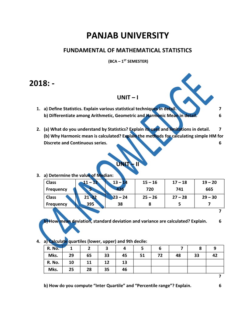 Question Paper 2018