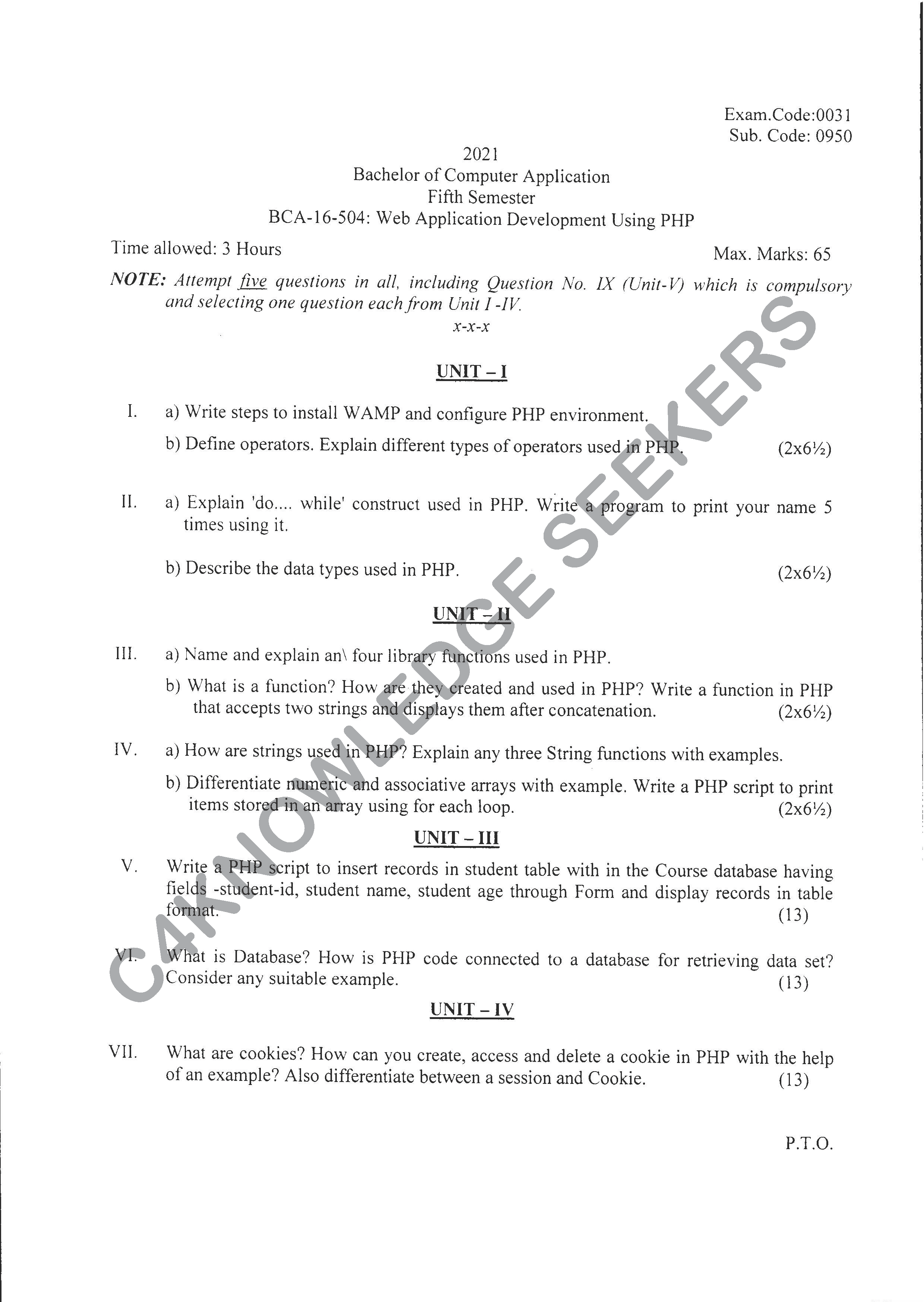 Question Paper 2020