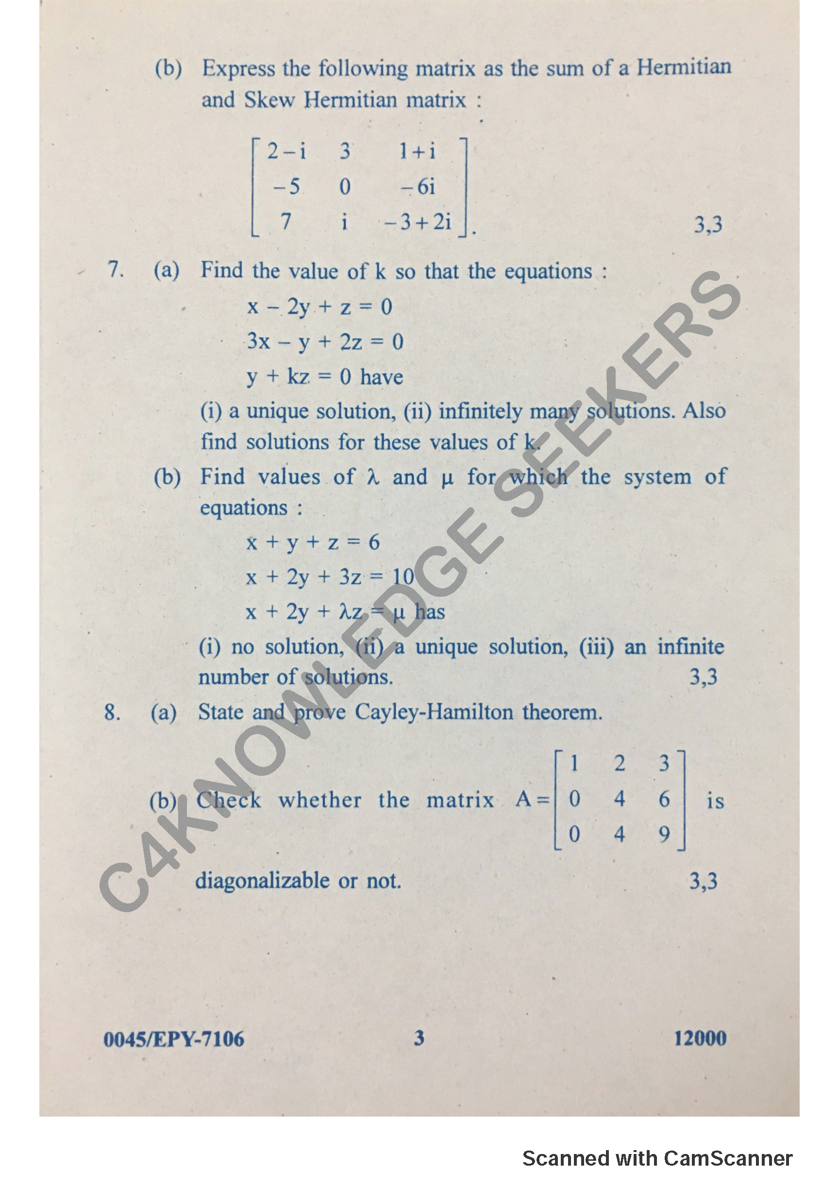 Question Paper 2018