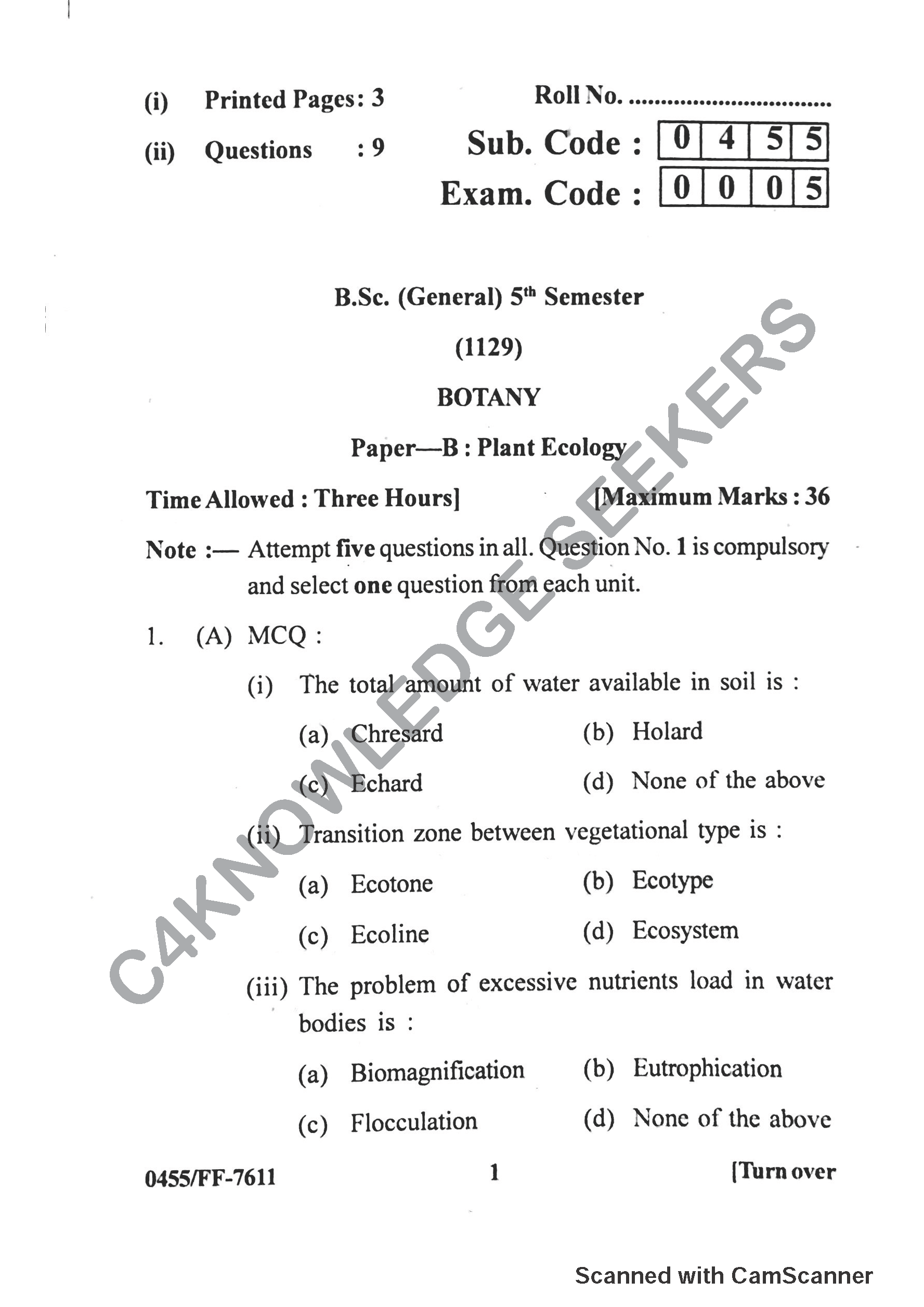 Question Paper 2019