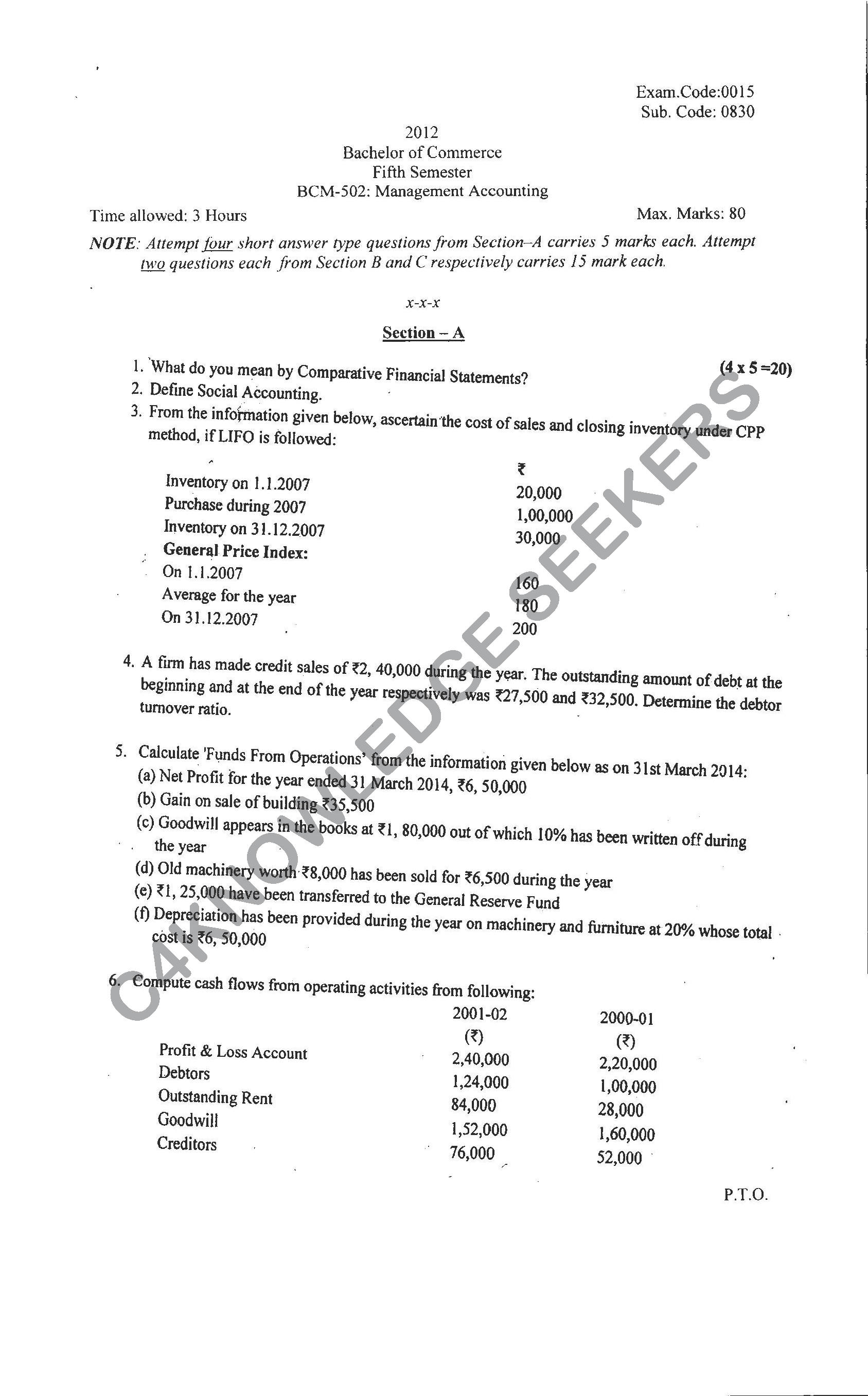 Question Paper 2021