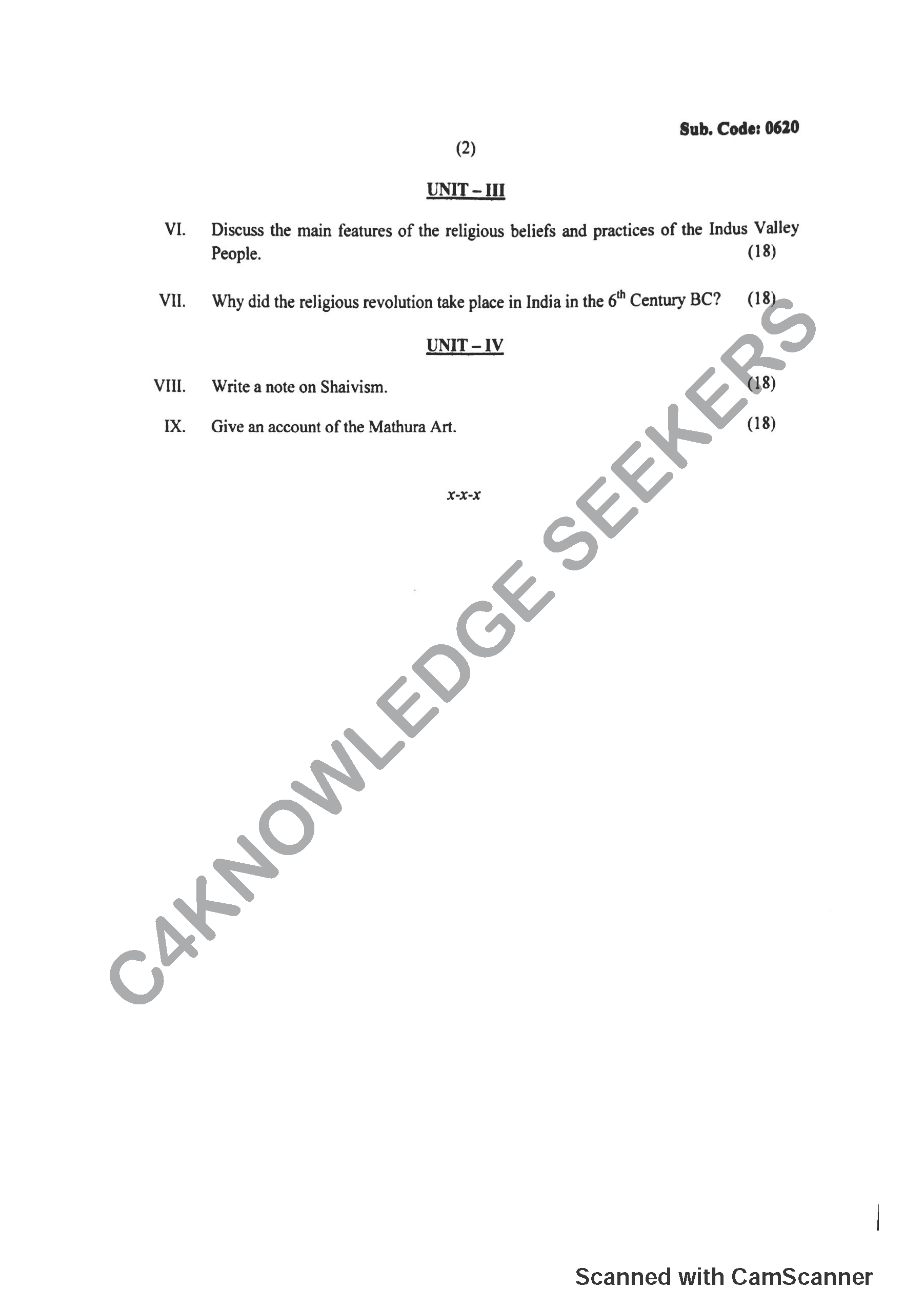 Question Paper 2019