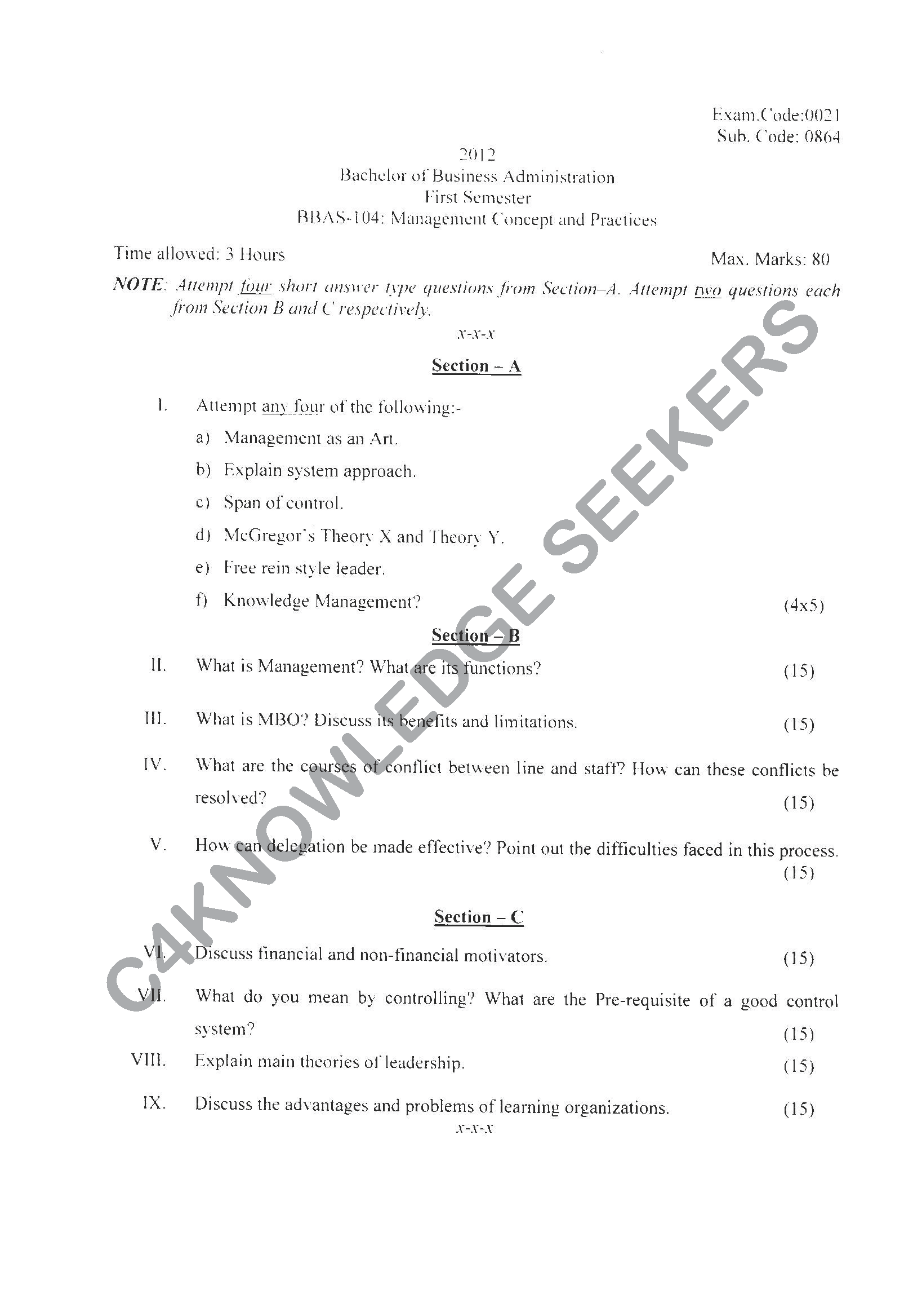 Question Paper 2021
