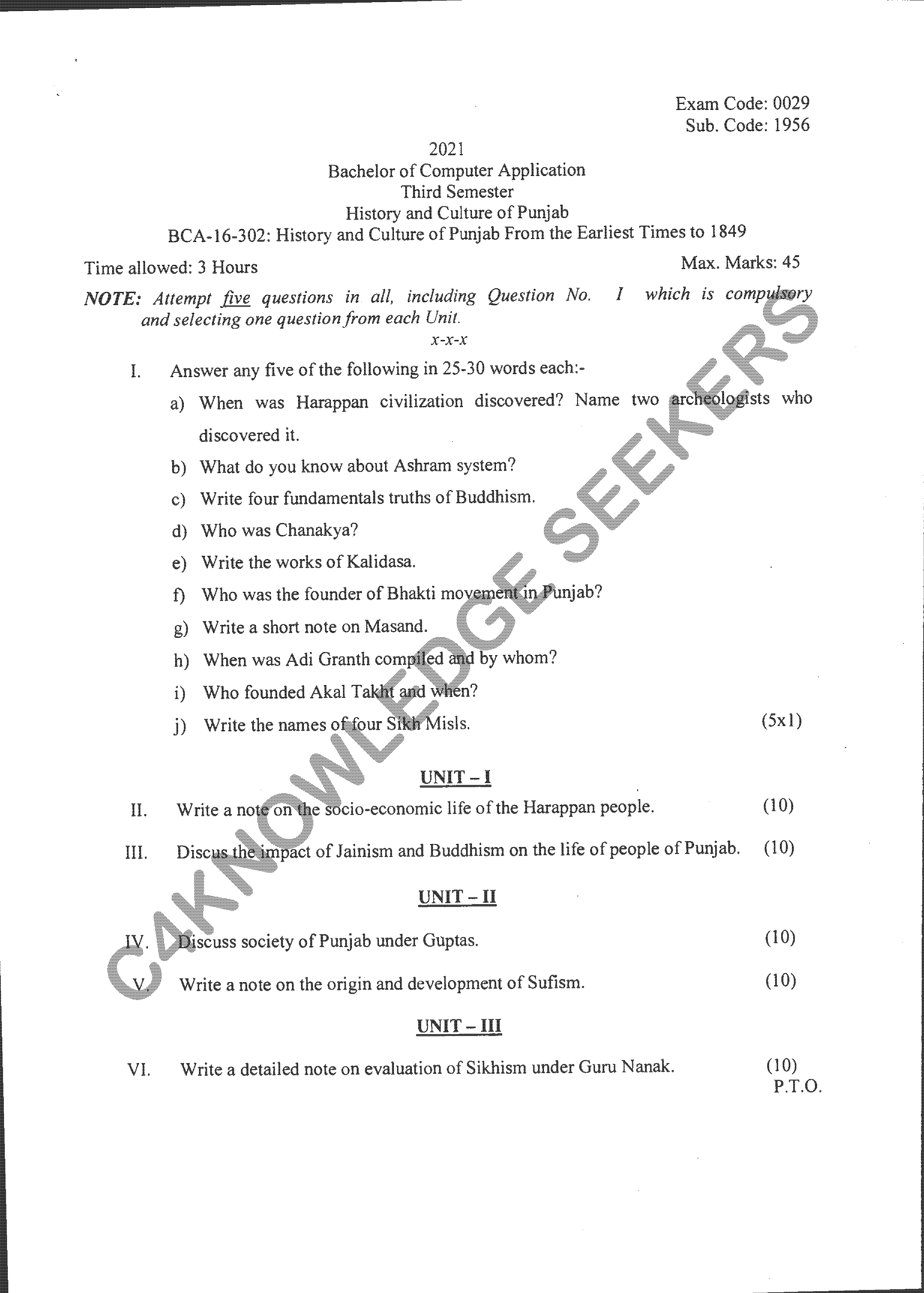 Question Paper 2020