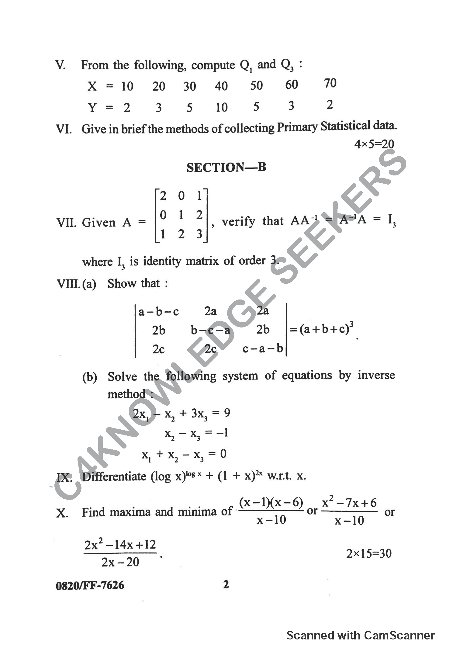 Question Paper 2019