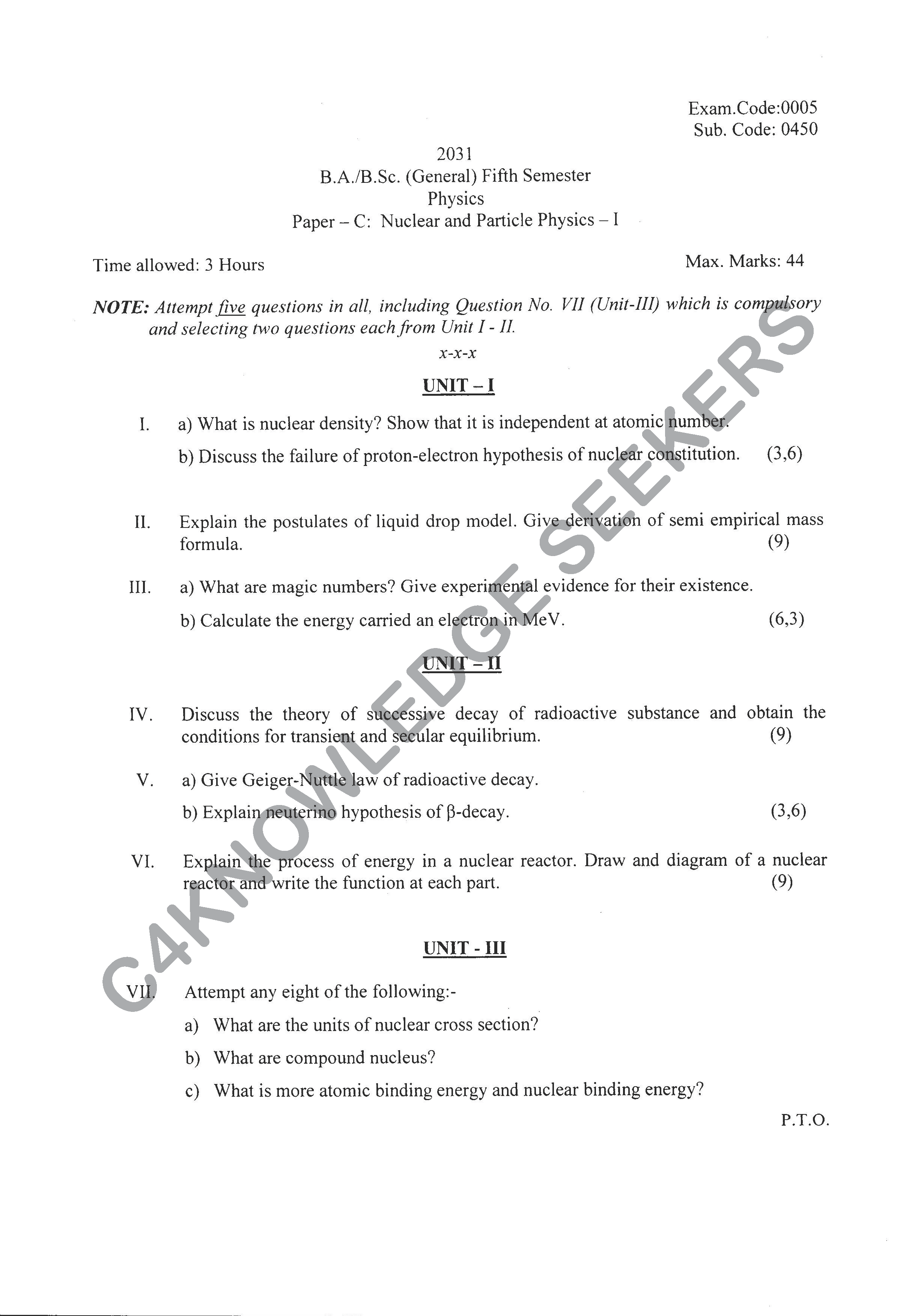 Question Paper 2020