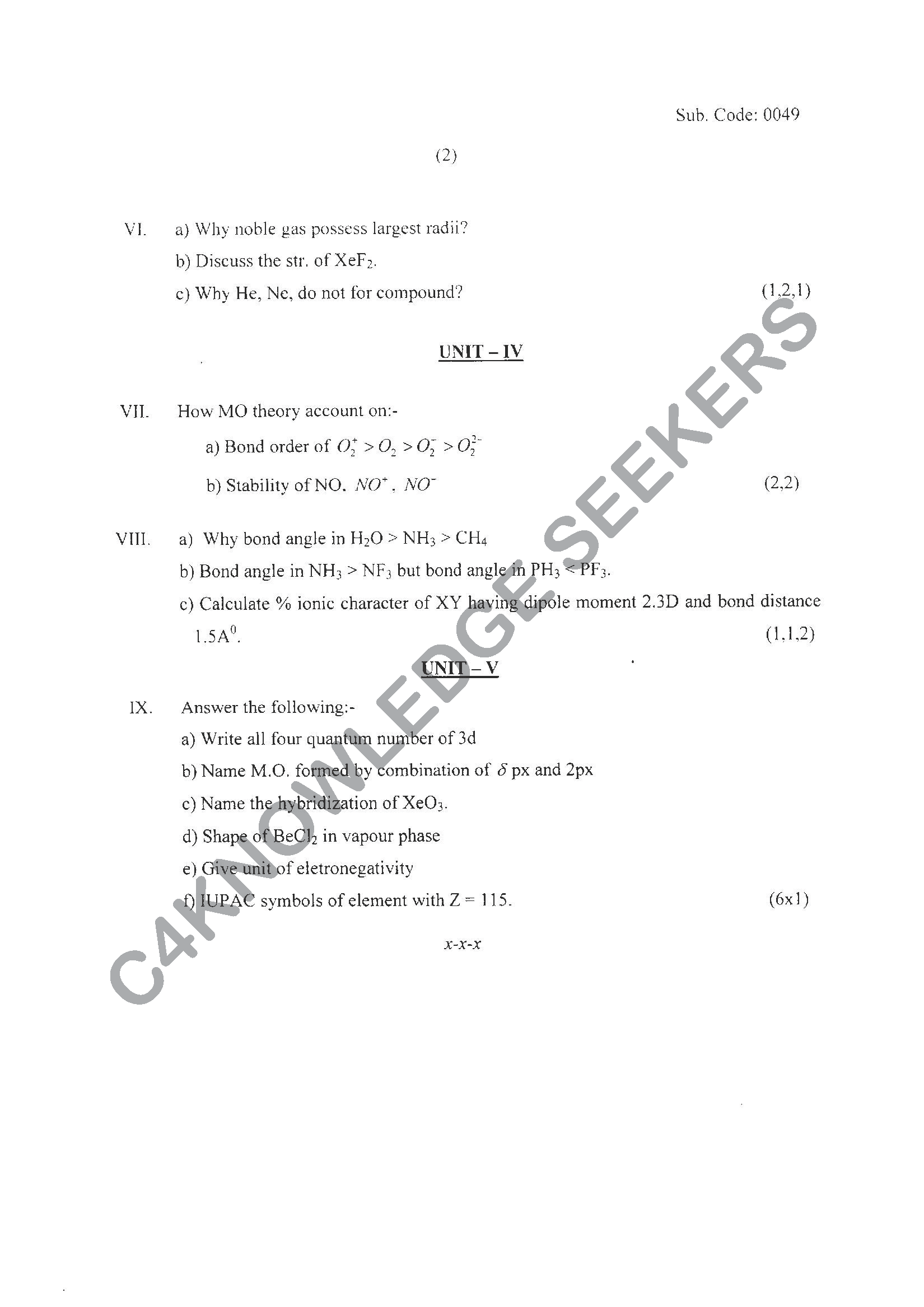 Question Paper 2021