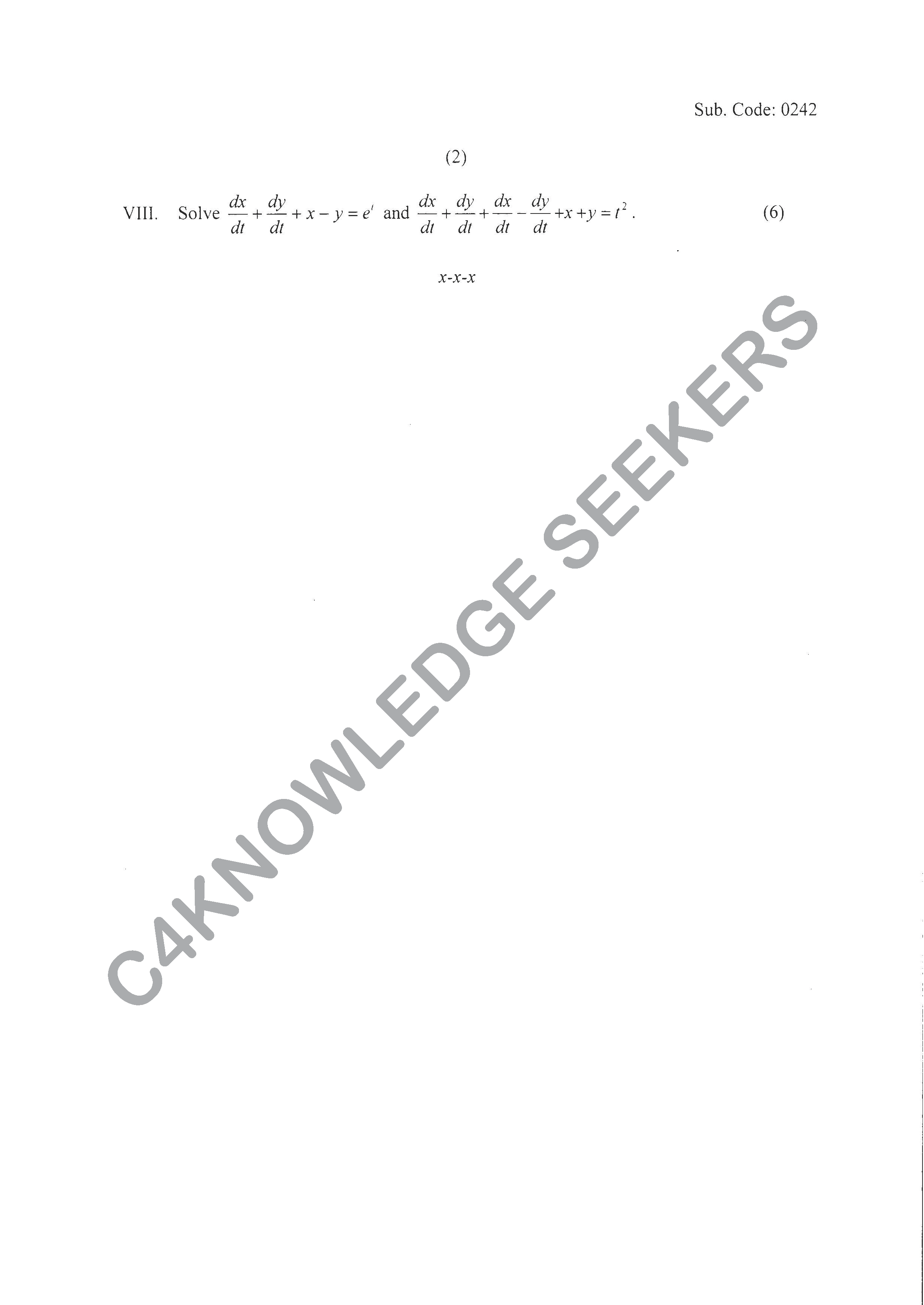 Question Paper 2020