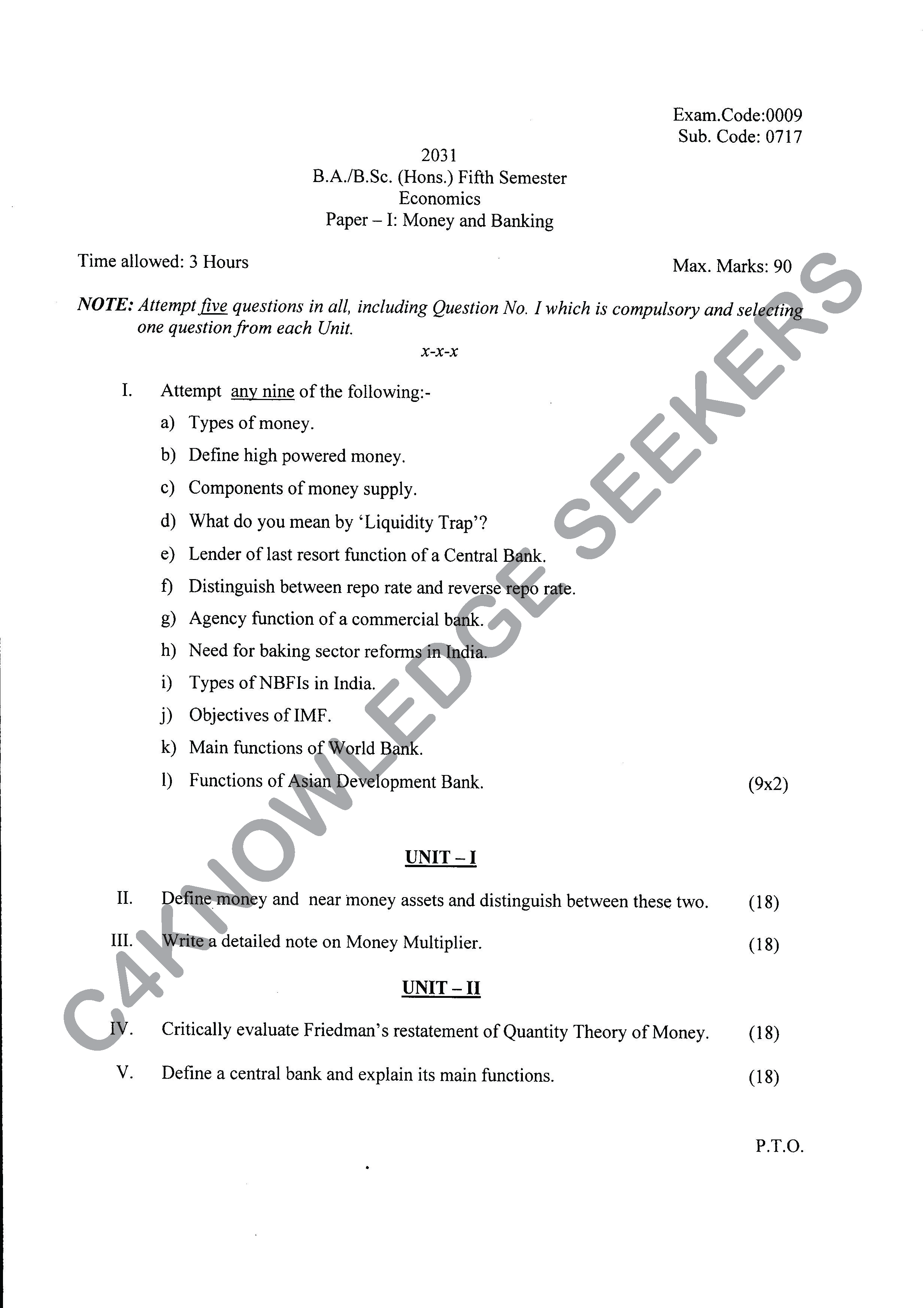 Question Paper 2020