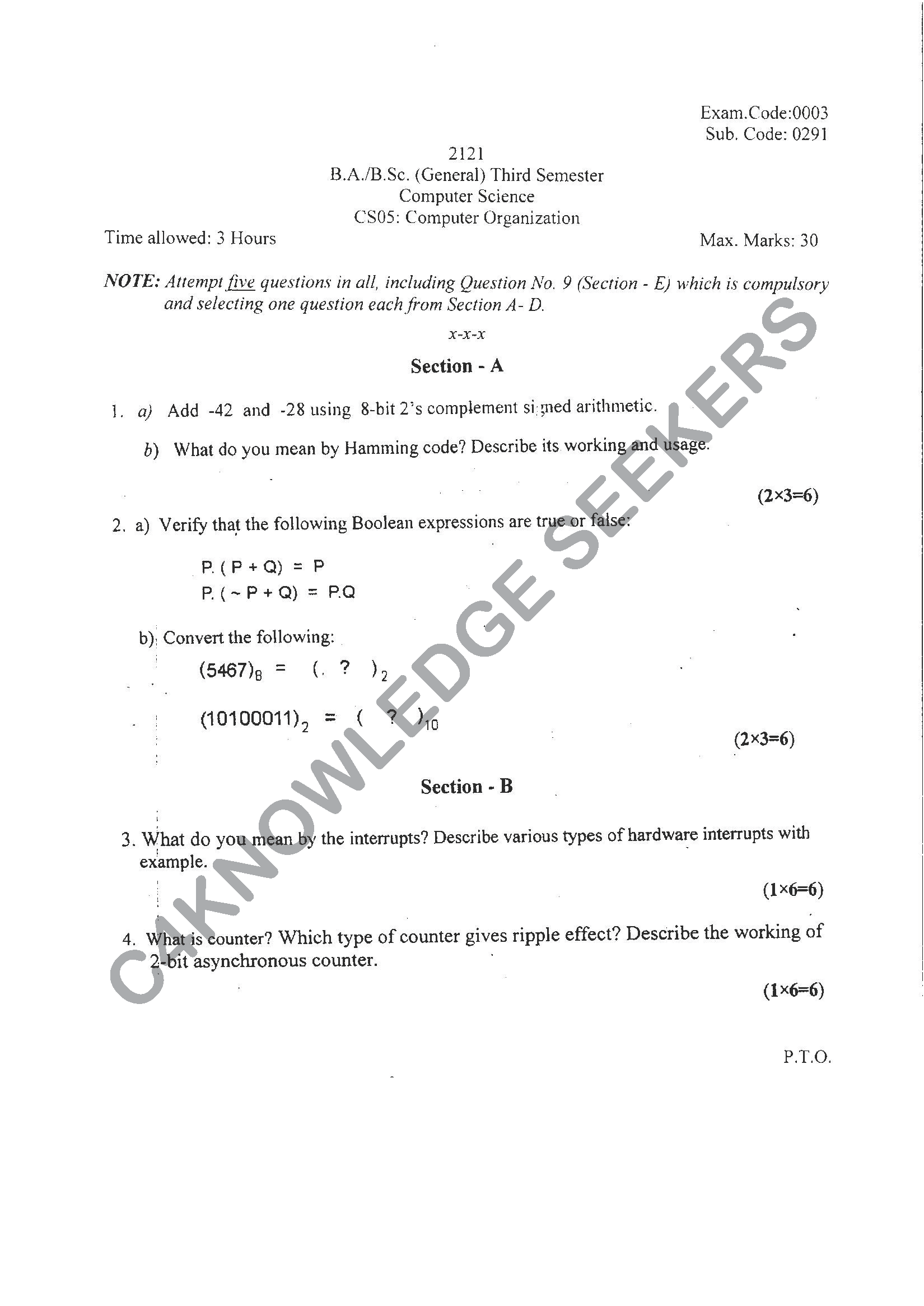 Question Paper 2021