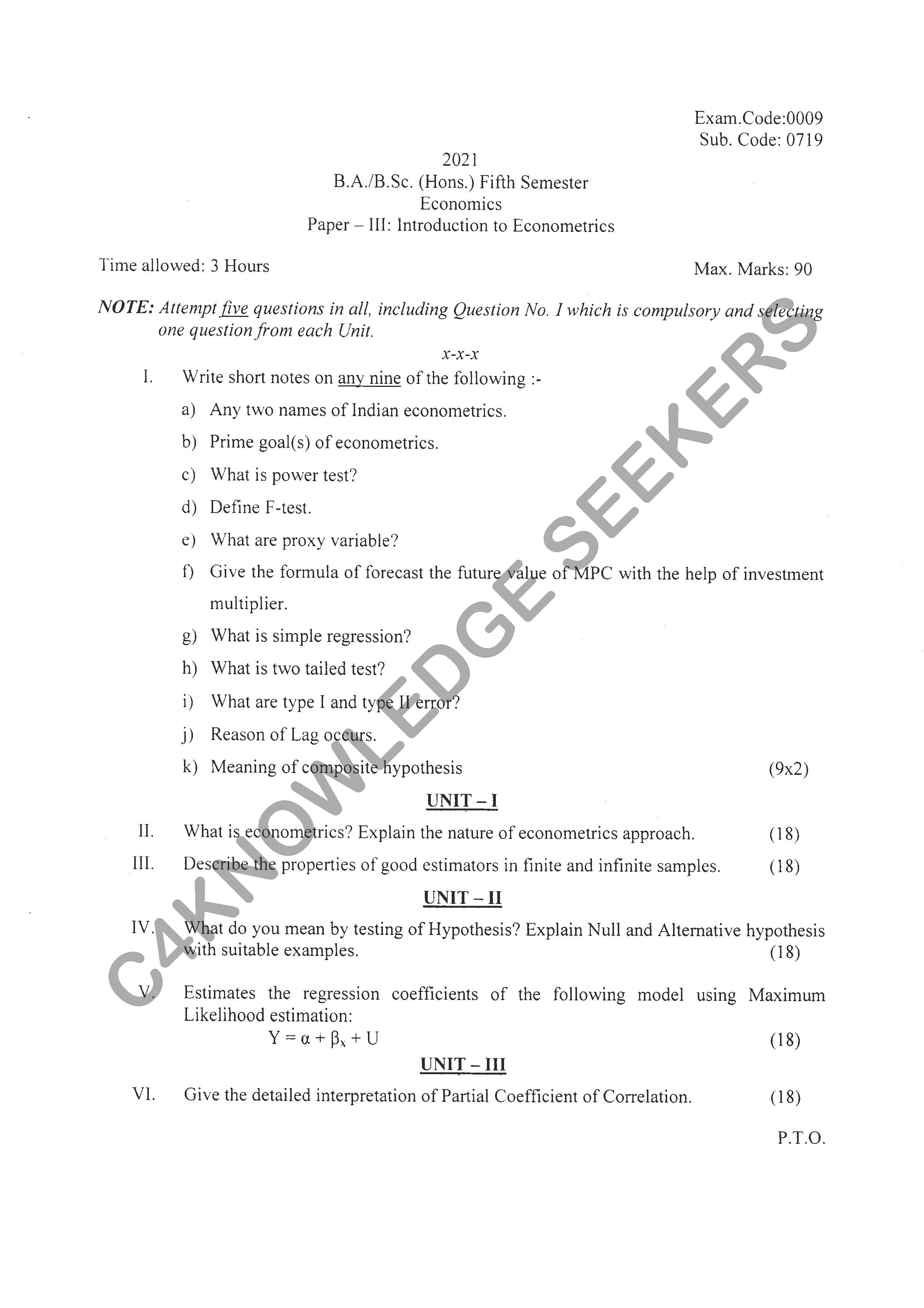Question Paper 2020