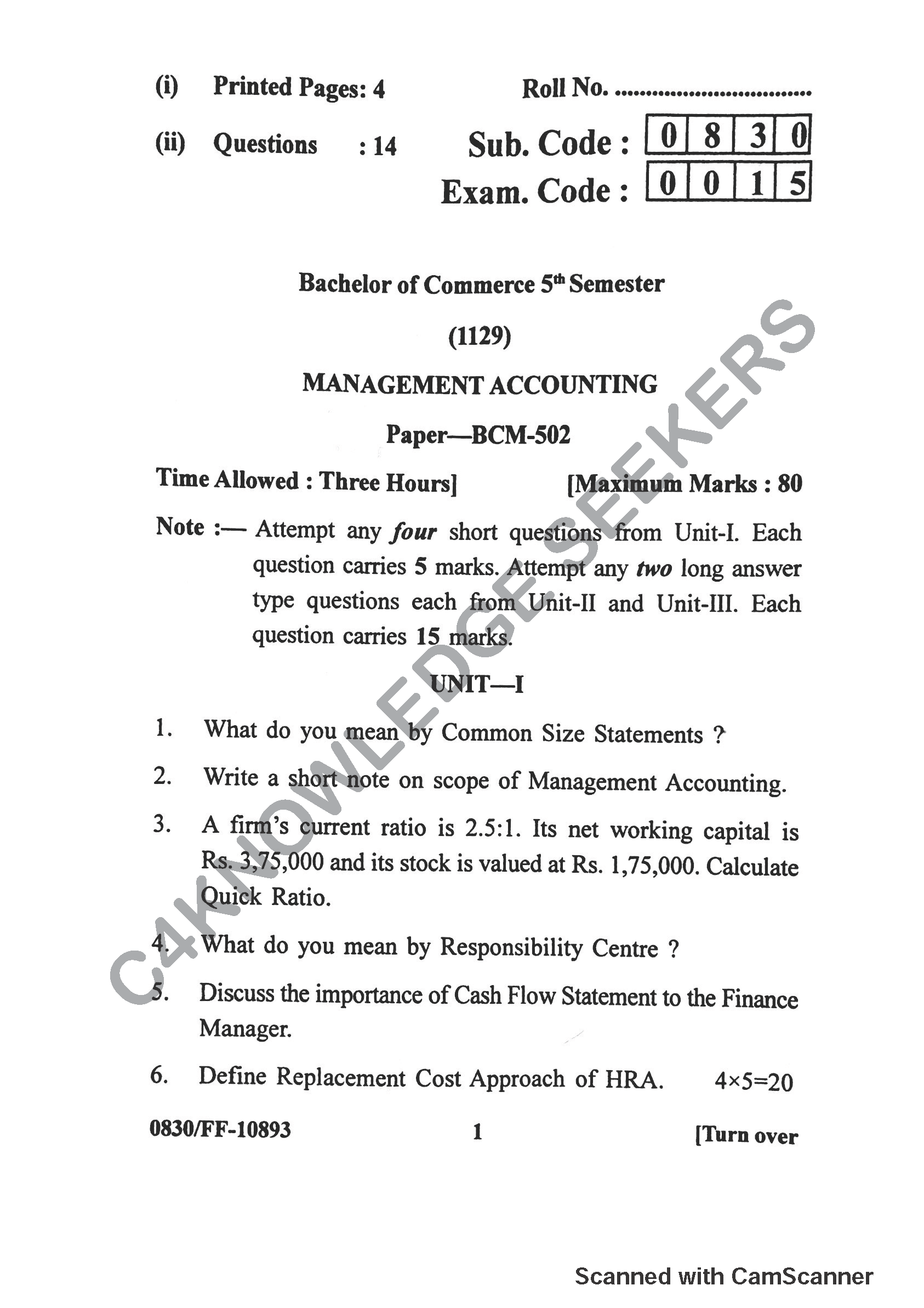 Question Paper 2019