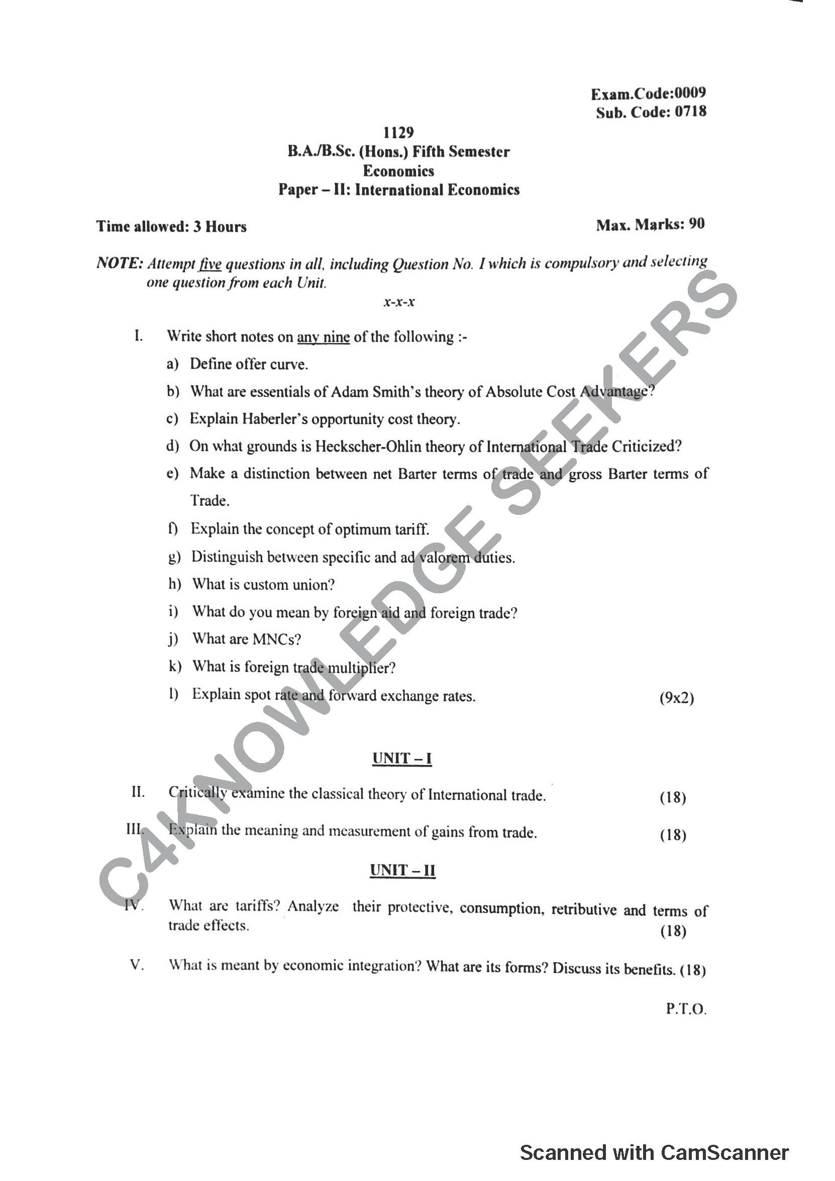 Question Paper 2019