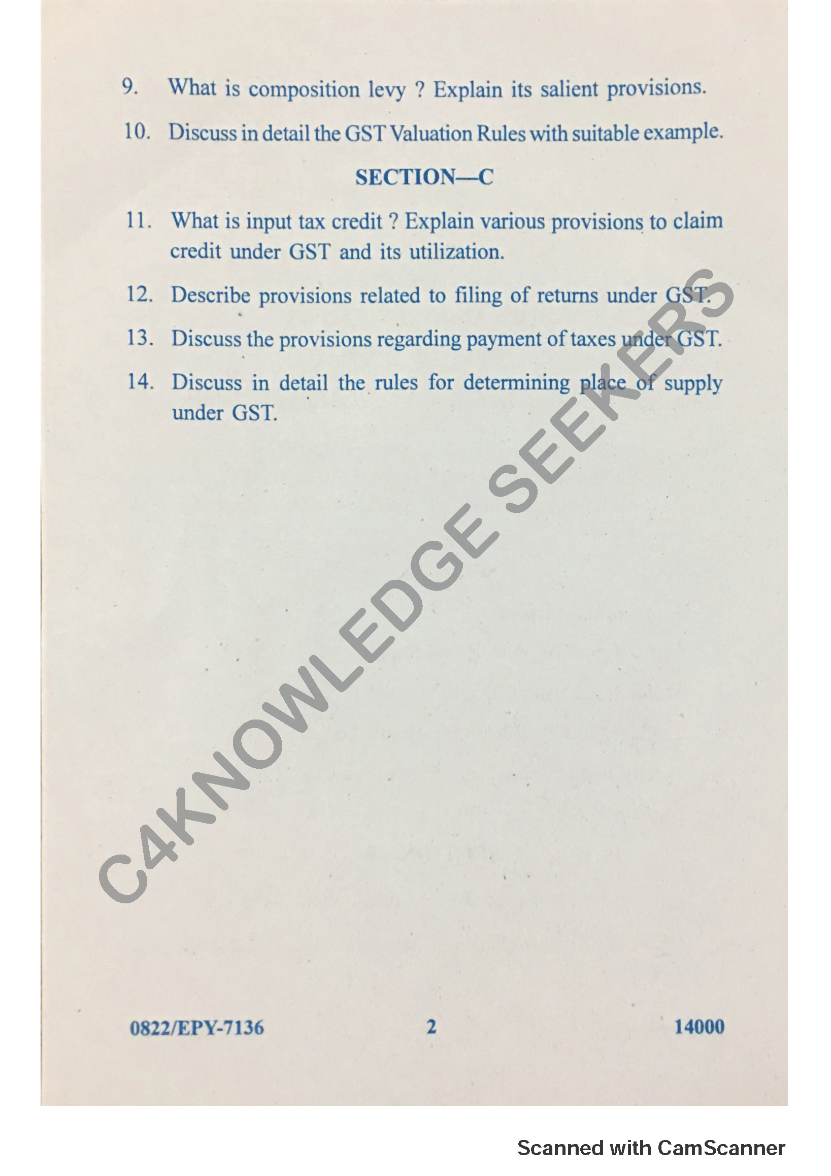 Question Paper 2018