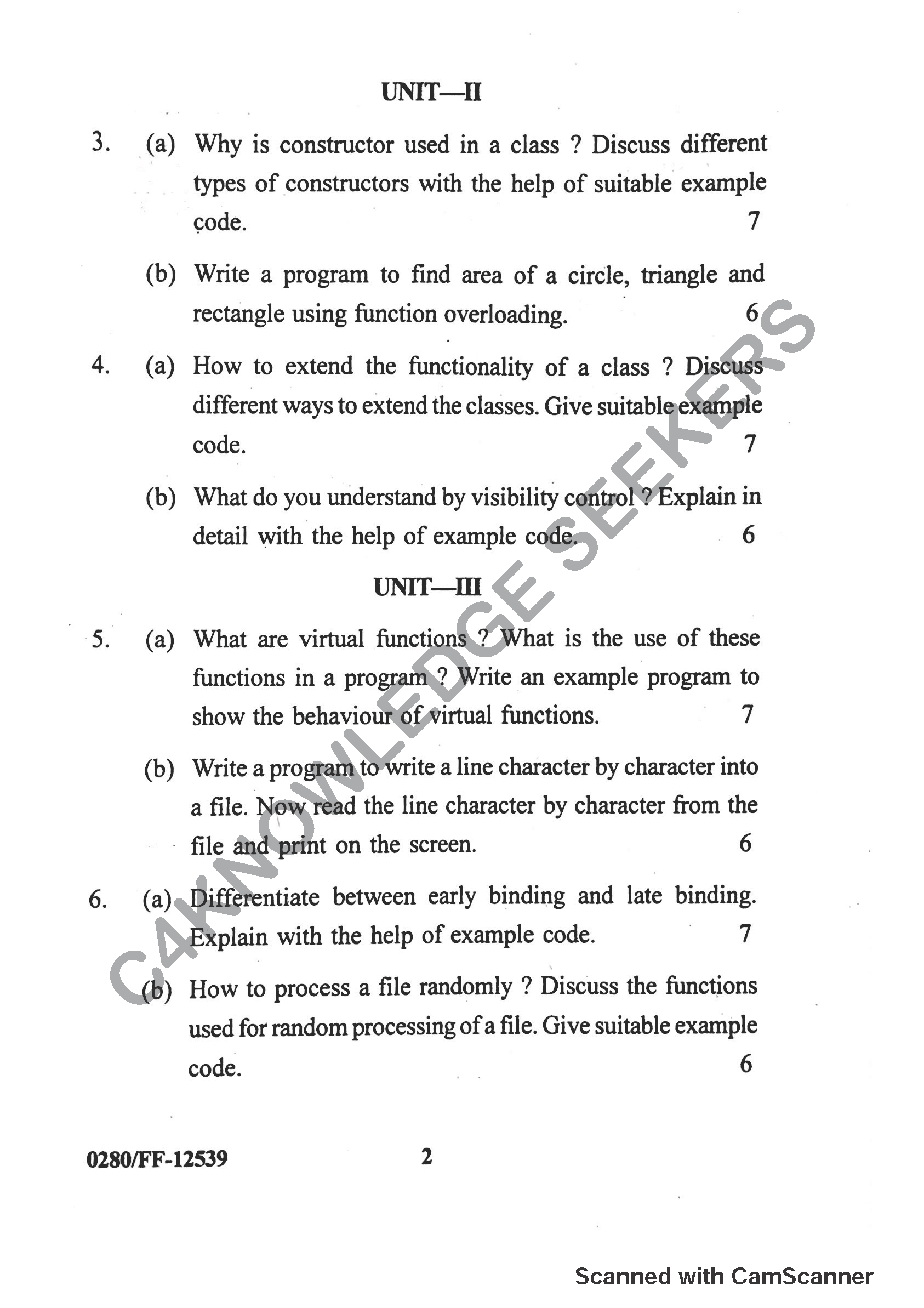 Question Paper 2019