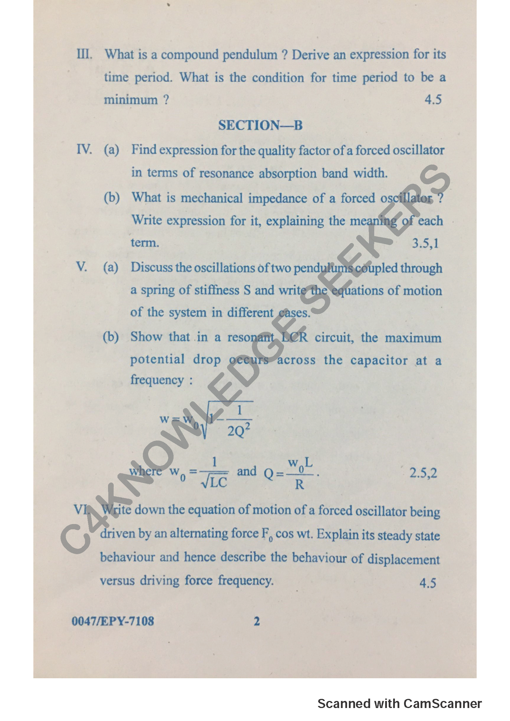 Question Paper 2018