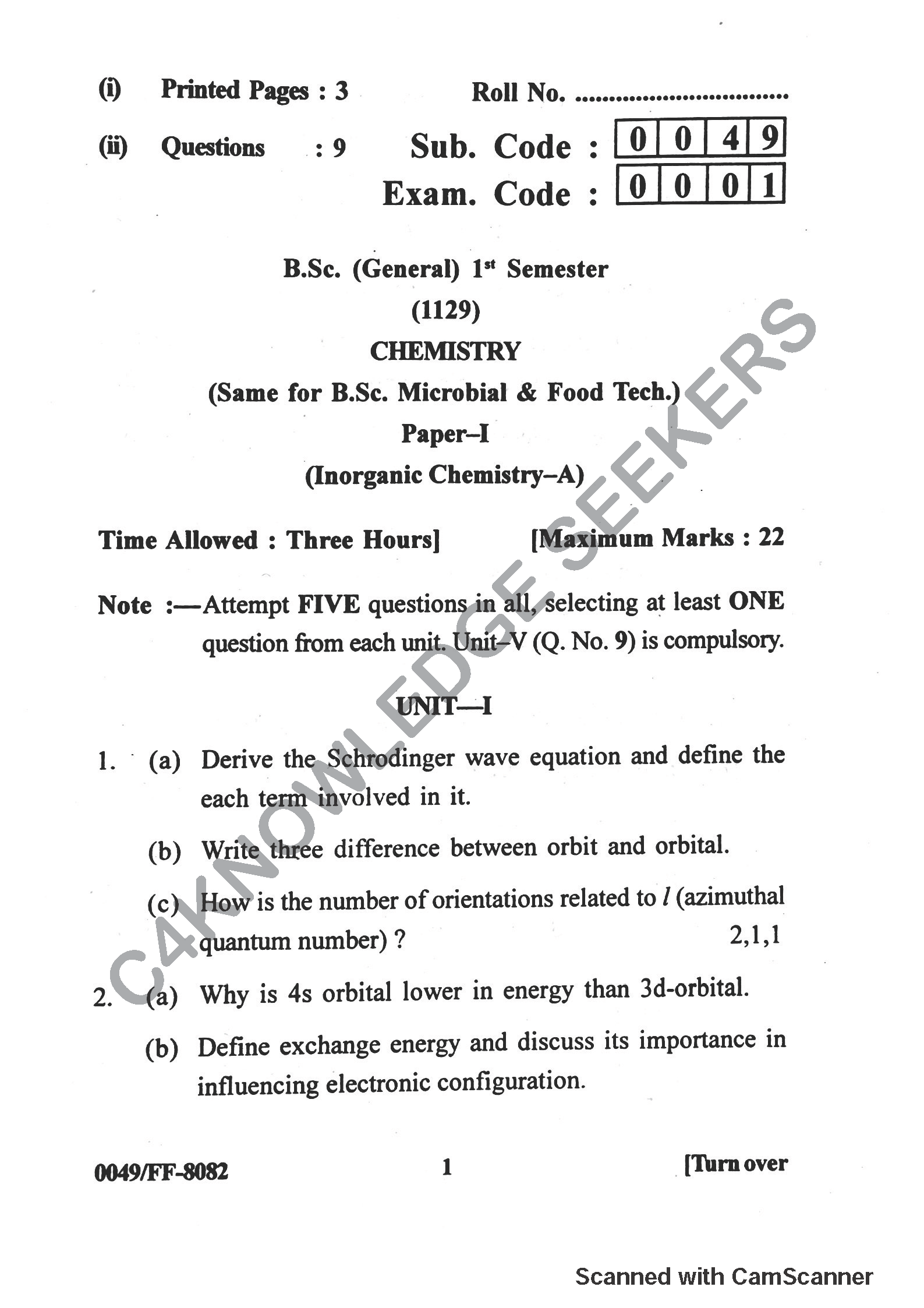 Question Paper 2019