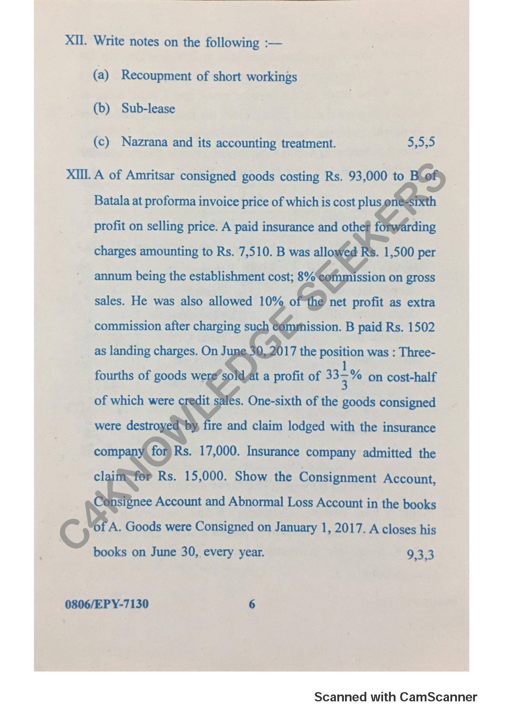 Question Paper 2018