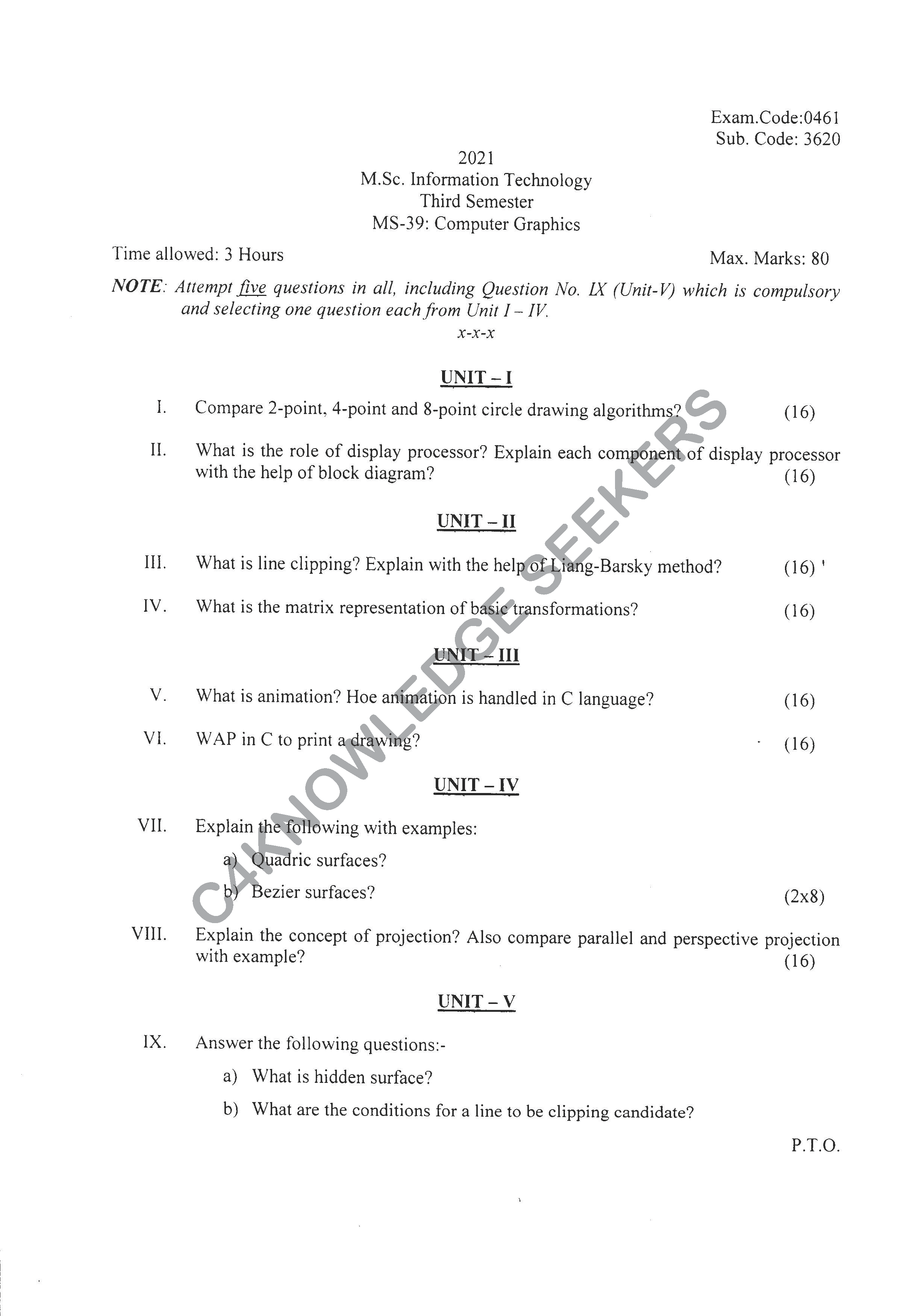 Question Paper 2020