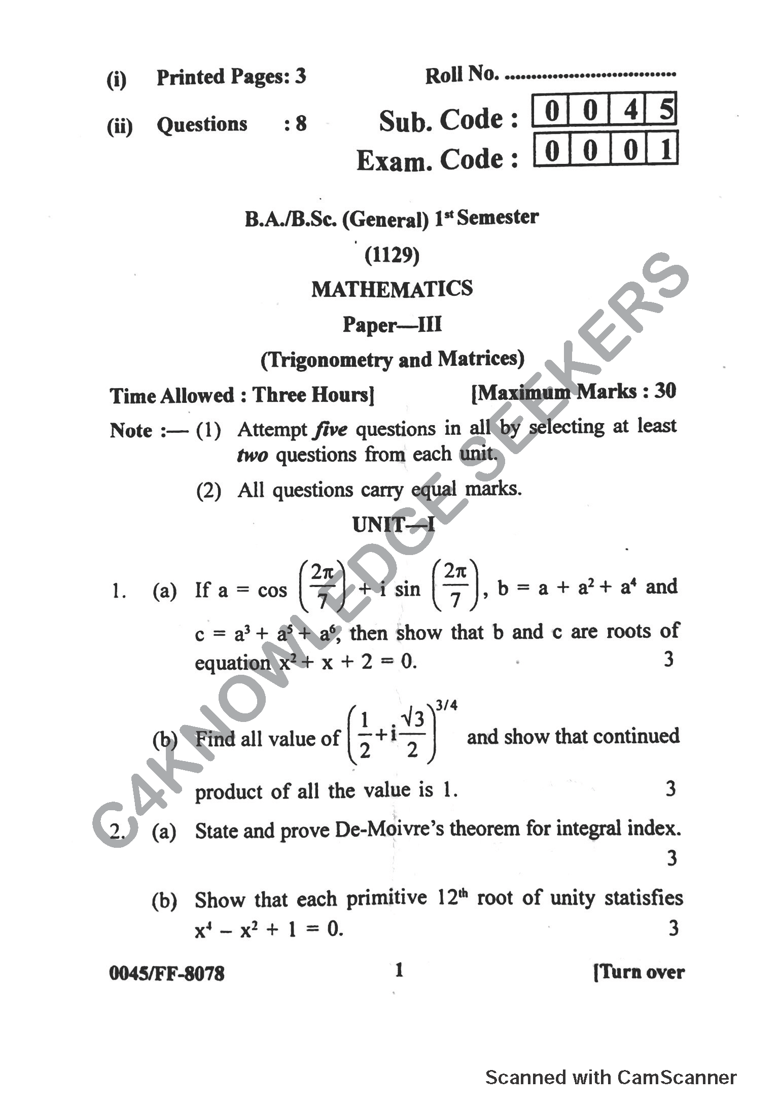 Question Paper 2019