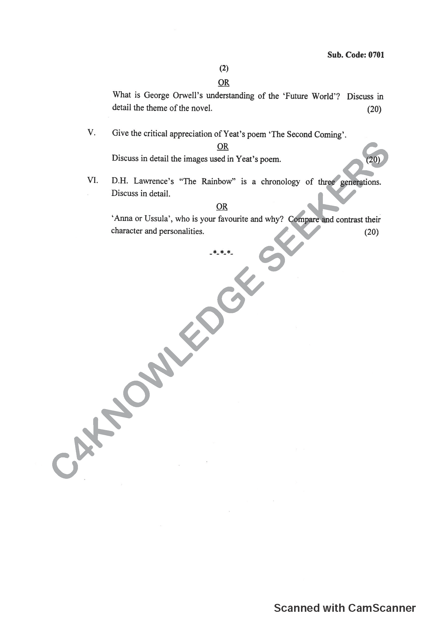 Question Paper 2018