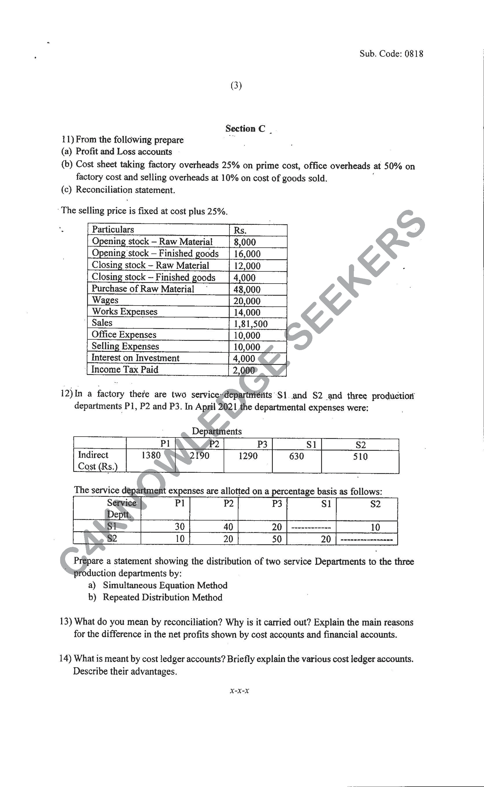 Question Paper 2021