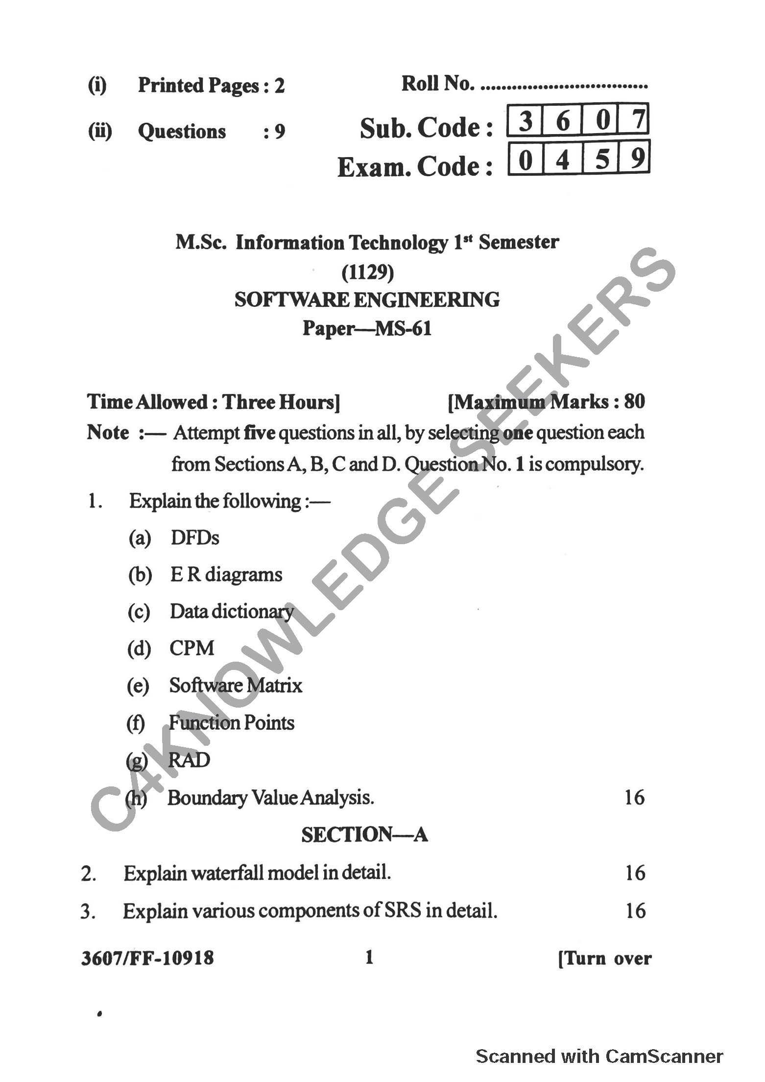 Question Paper 2019