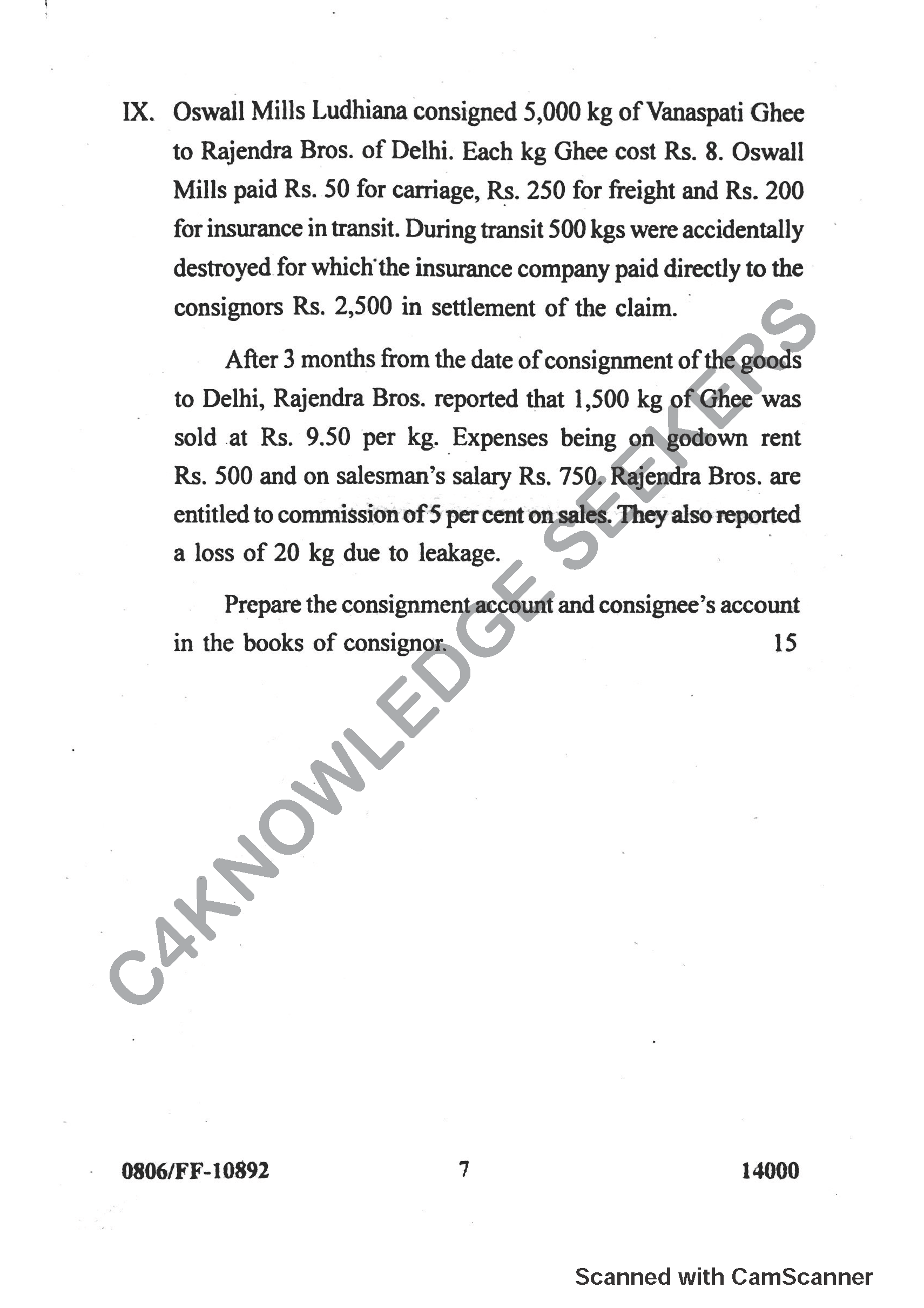 Question Paper 2019