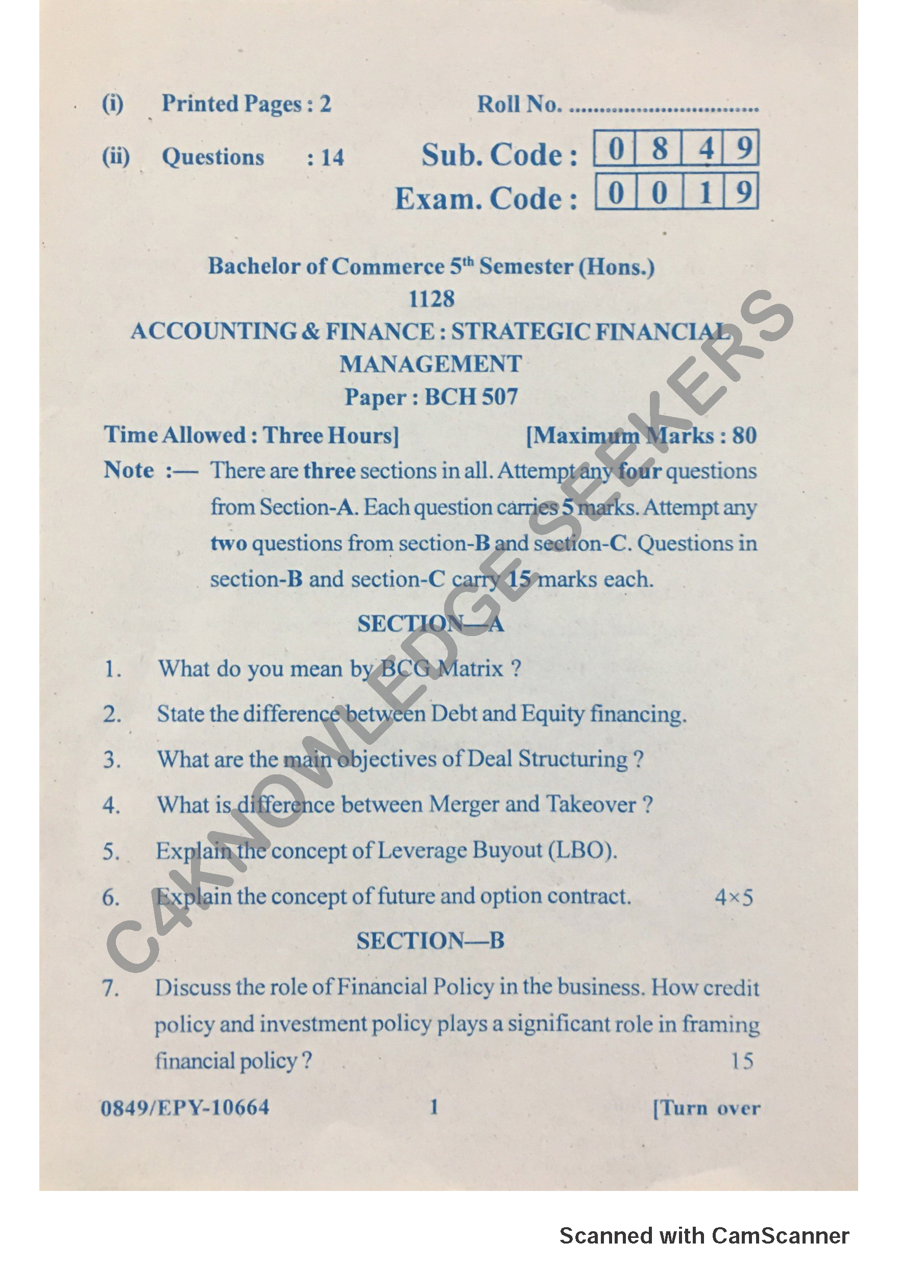 Question Paper 2018