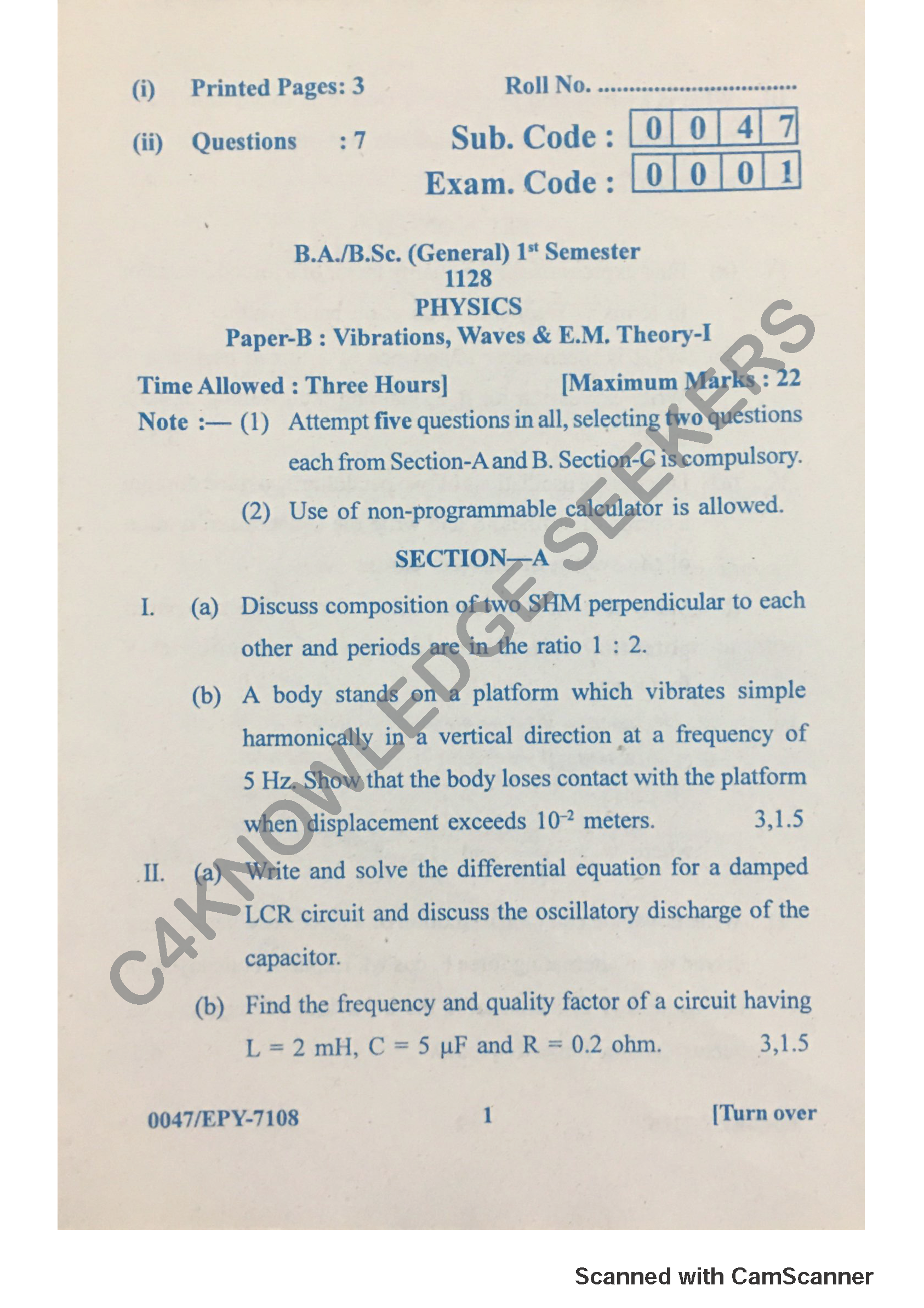 Question Paper 2018