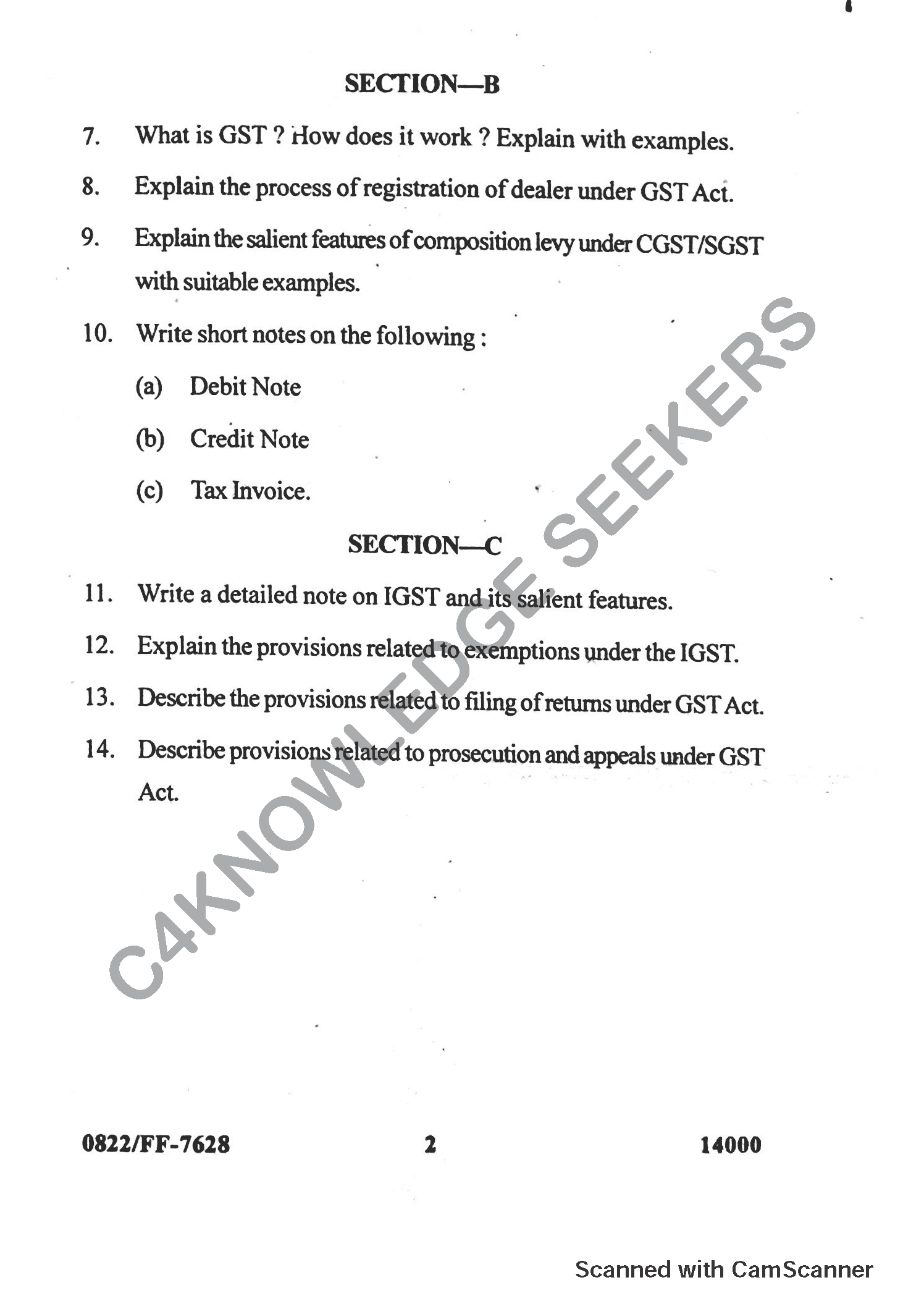 Question Paper 2019