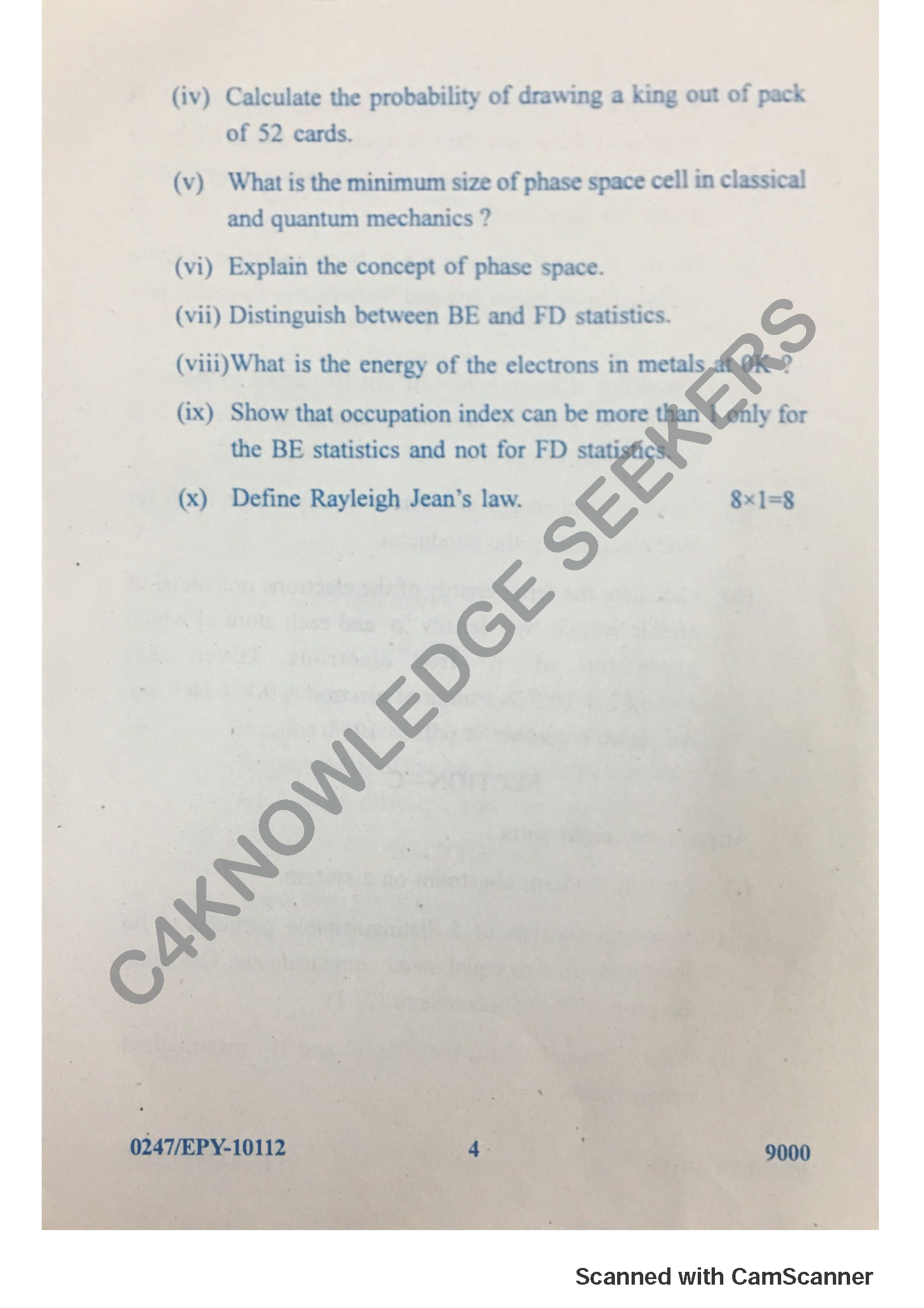 Question Paper 2018