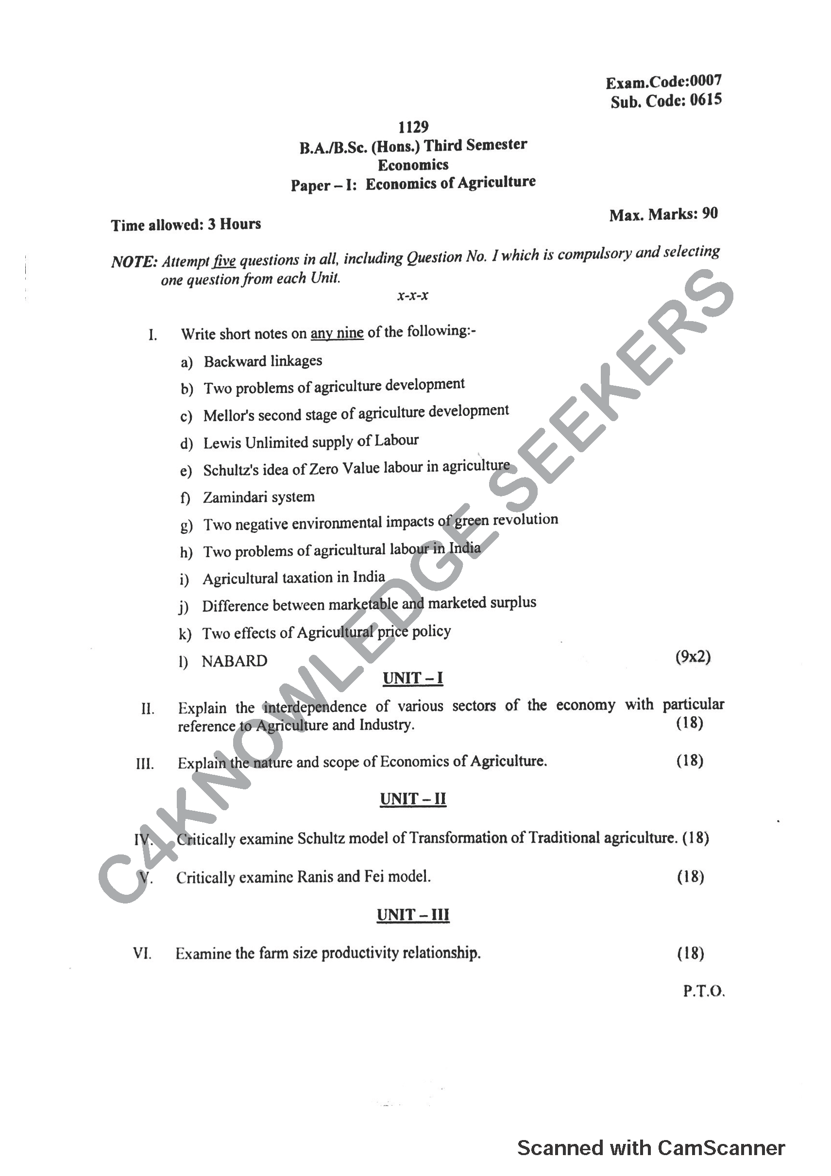 Question Paper 2019