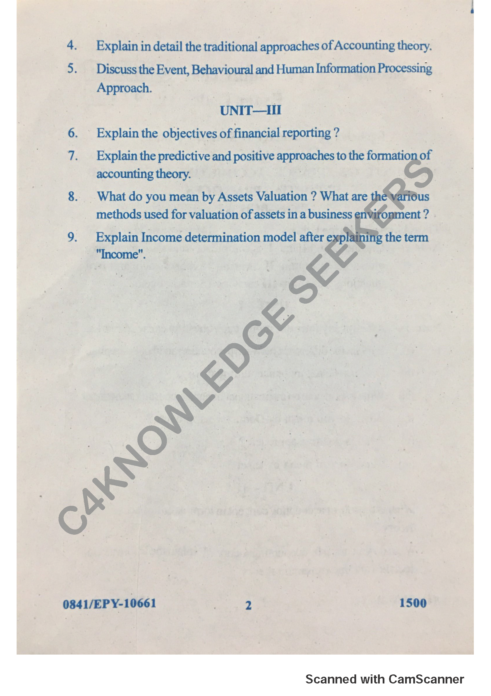 Question Paper 2018