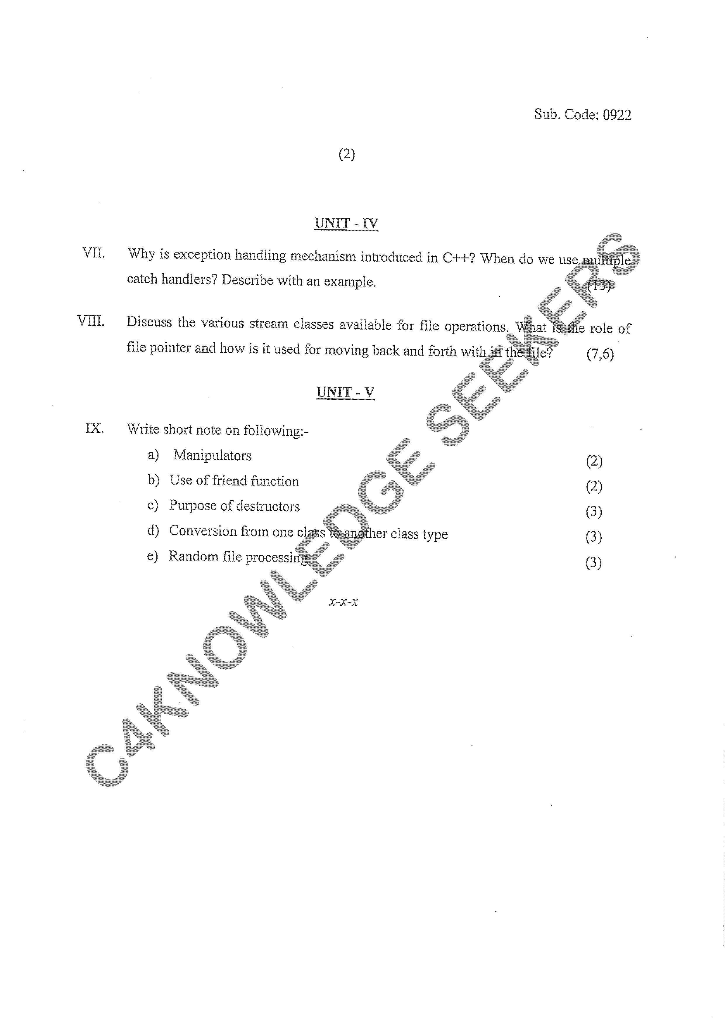 Question Paper 2021